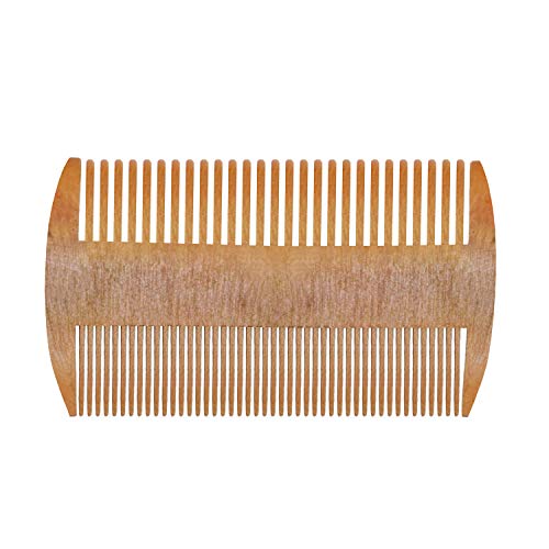 Premium Double-Sided Neem Wood Beard Comb for Men - Mustache & Facial Hair Grooming Tool - 15g Natural Wooden Comb (Pack of 1) - Perfect for Daily Grooming, Travel & Gift Sets