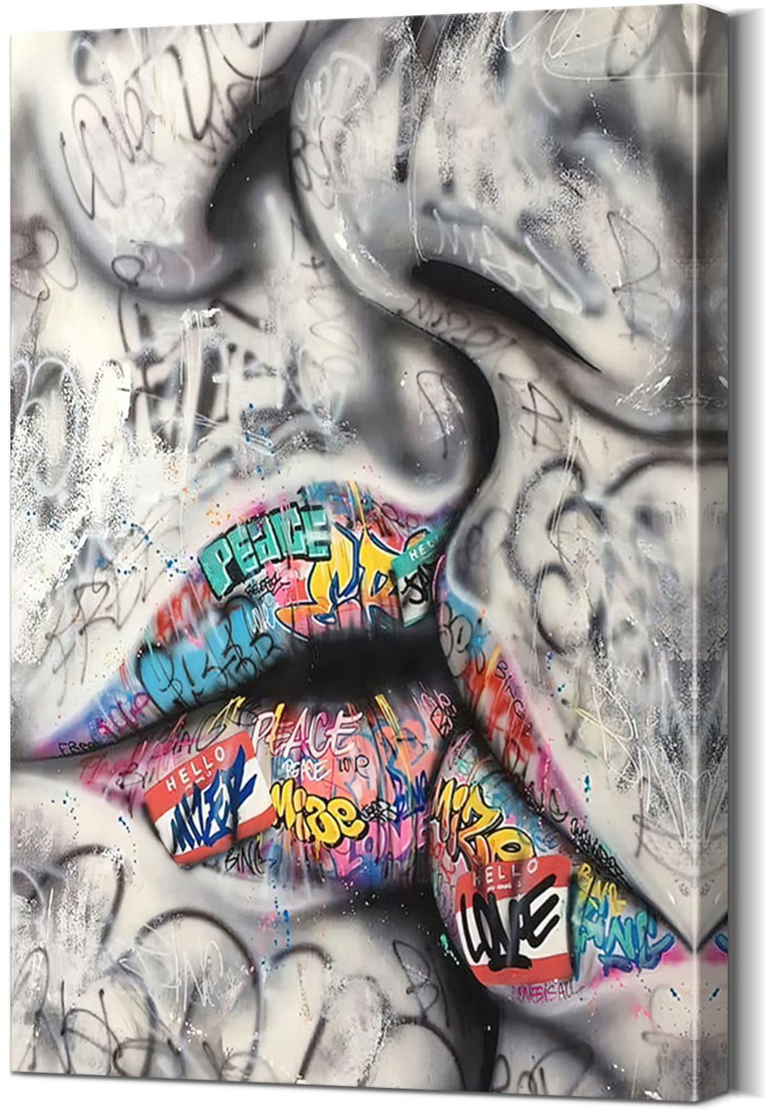 Vibrant Pop Art Kiss Poster - Romantic Couple Wall Decor for Bedroom (12''H x 18''W) - Perfect for Valentine's Day Gifts, Anniversary Presents & Home Aesthetic