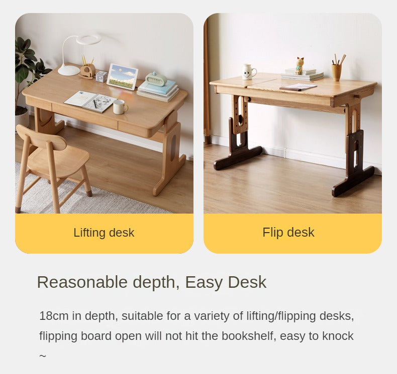 Premium Oak & Beech Solid Wood Multi-Layer Desktop Shelf - Sturdy & Stylish Organizer for Home Office, Study, or Workspace - Perfect for Books, Plants, and Office Supplies