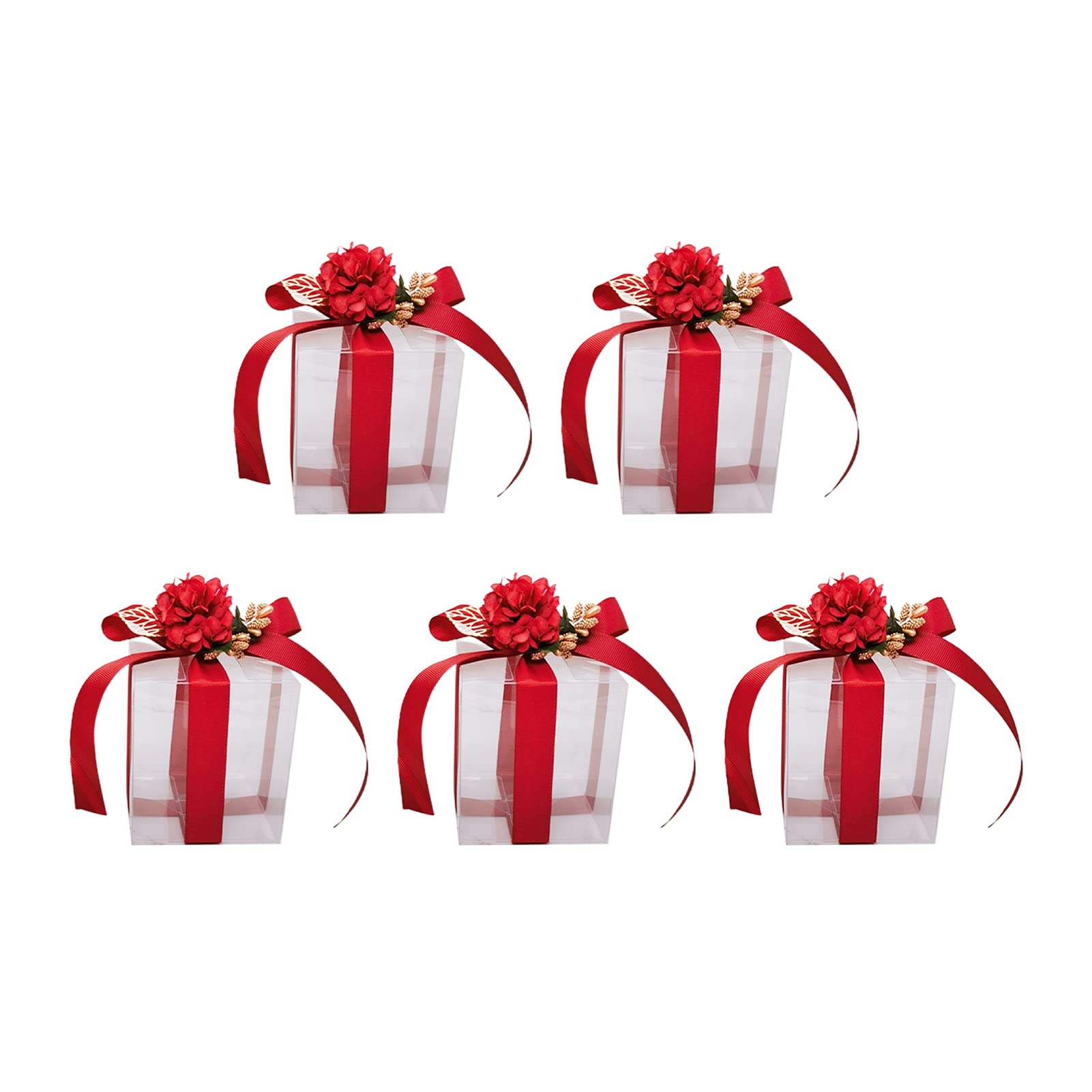 5Pcs Tear-Resistant Candy Wrap Box - Unique Red Chocolate Sugar Gift Packaging for Birthdays, Weddings & Party Favors