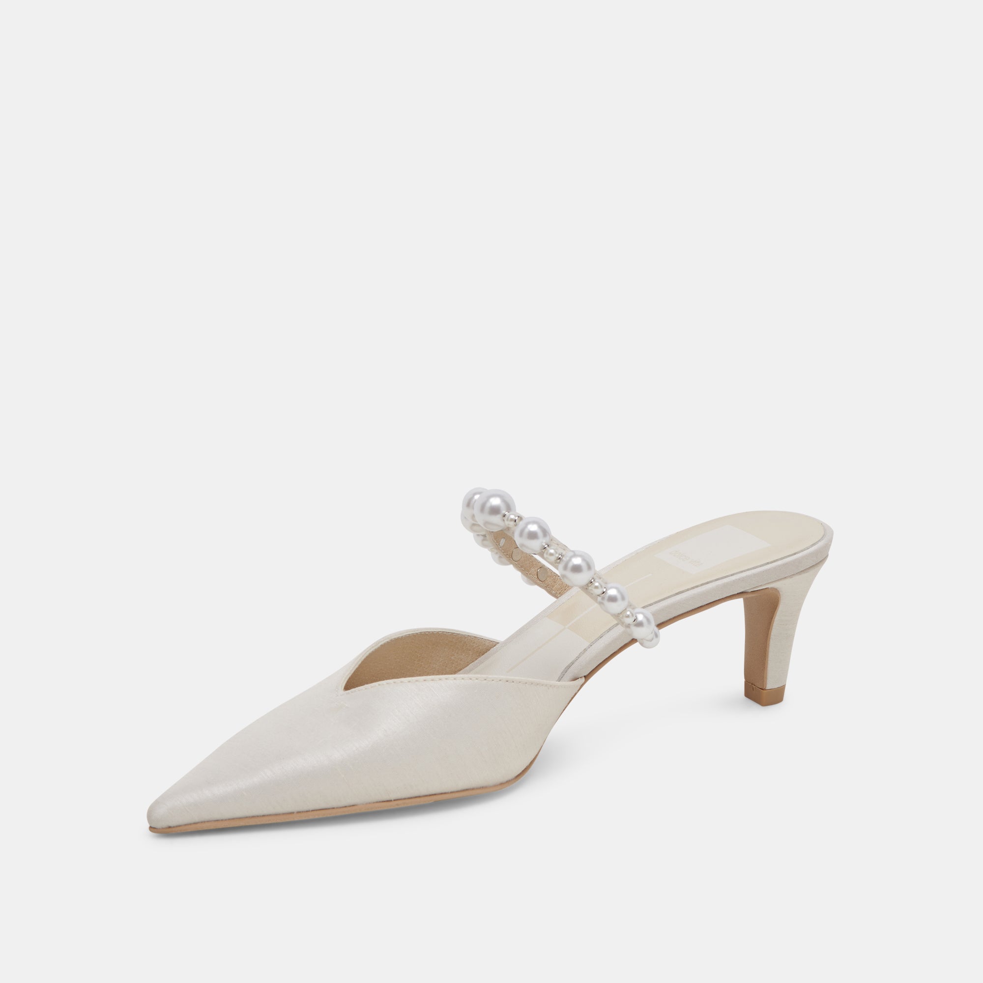 KANIKA Pearl Mid Heels - Women's Vanilla Pearl Embellished Pumps for Weddings, Parties & Formal Events
