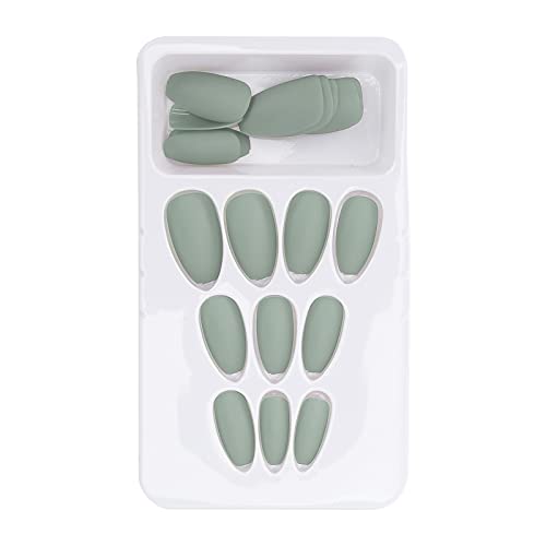 24PCS Matte Fake Nails - Full Cover False Nail Tips with Manicure Tool - Frosted Ballet Nail Art Pieces in Pure Colors for Women & Girls - Perfect for Parties, Weddings, and Daily Wear (134)