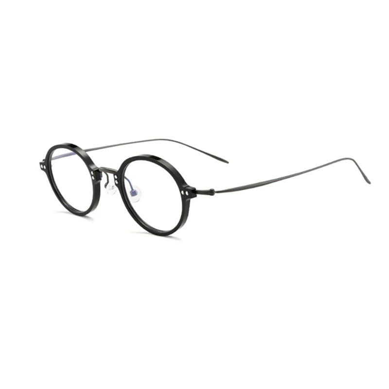 Aimee Women's Full Rim Small Round Titanium Acetate Eyeglasses Frame 12543 - Lightweight & Durable Glasses for Work, Reading & Fashion Accessories