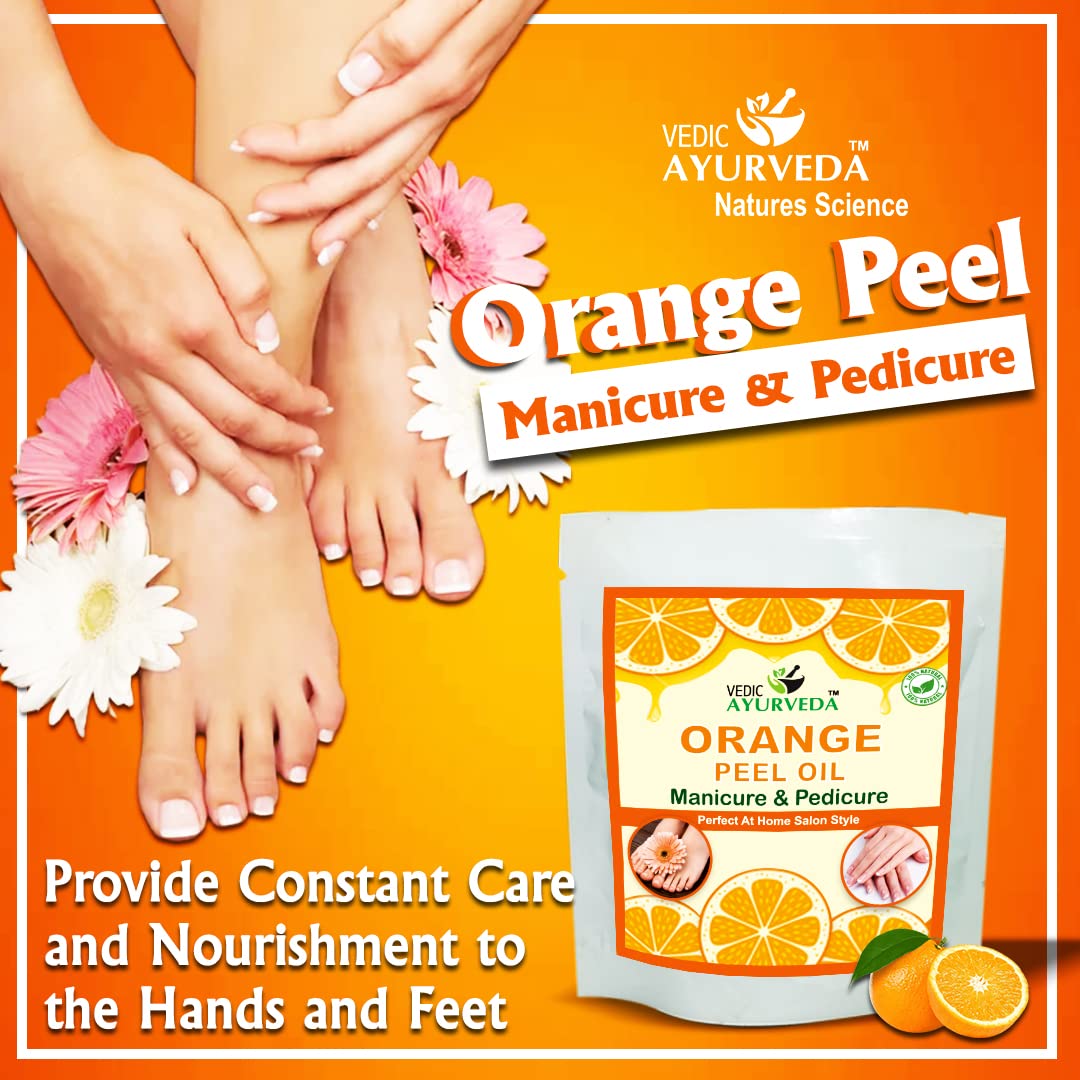 Vedicayurveda Manicure Pedicure Spa Kit with Orange Peel Oil - Hand & Foot Care Set for Cleansing, Moisturizing & Smoothing Skin | Perfect for At-Home Spa Days & Self-Care Routines