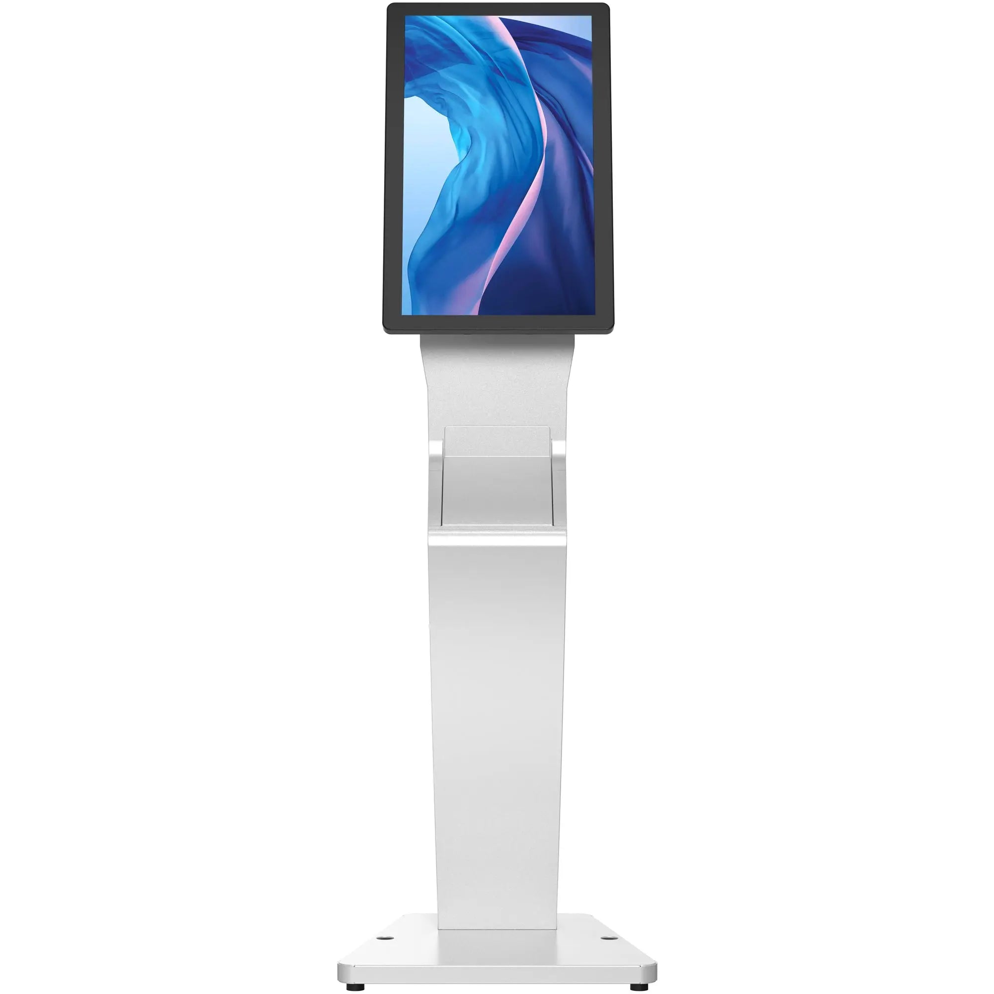 Sleek Floor Stand with Printer Slot for Touchscreen Monitors & Displays - Perfect for Office, Home & Retail Use
