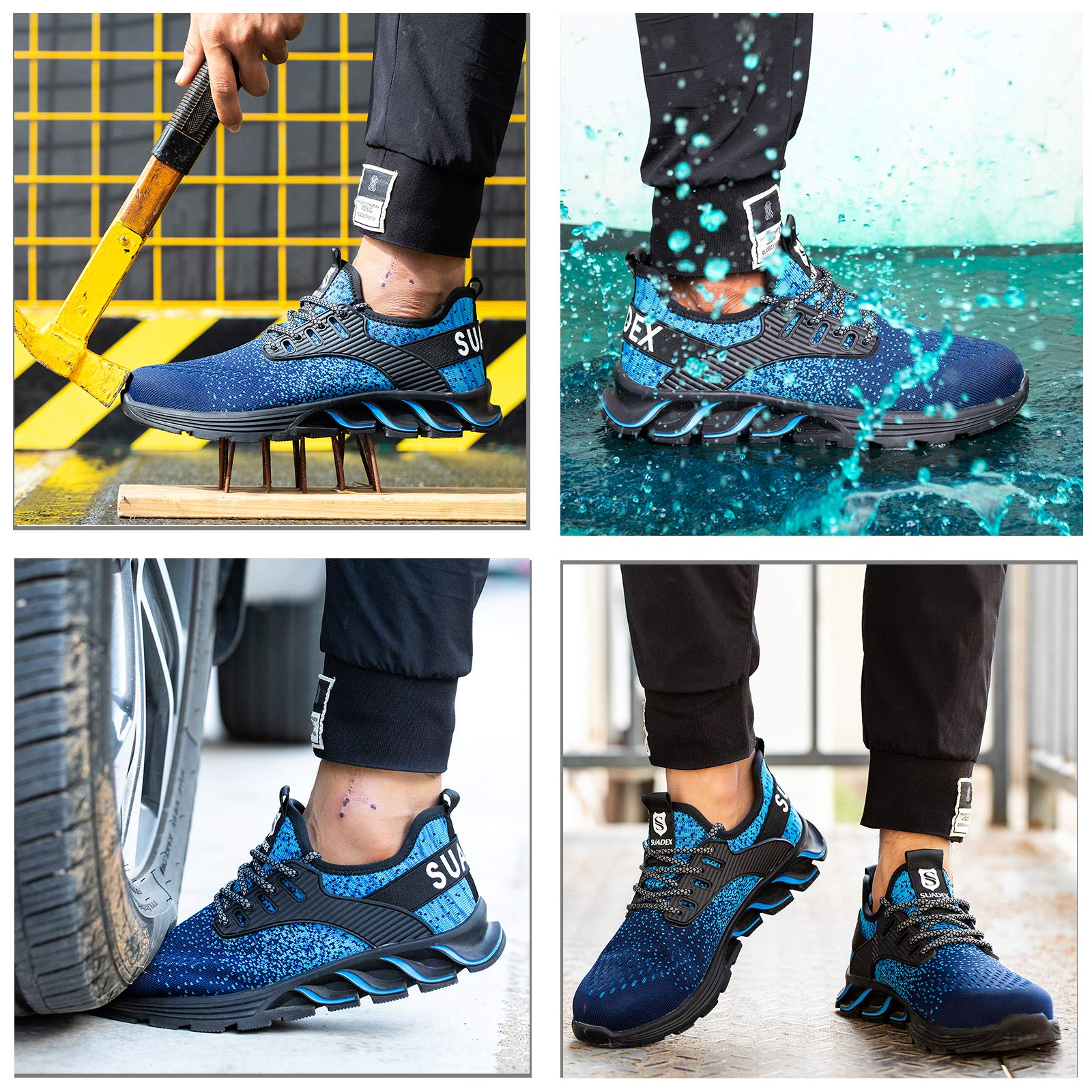 SUADEX Steel Toe Sneakers for Men & Women - Lightweight Safety Work Shoes with Composite Toe | Slip Resistant & Comfortable for Construction, Warehouse & Outdoor Work