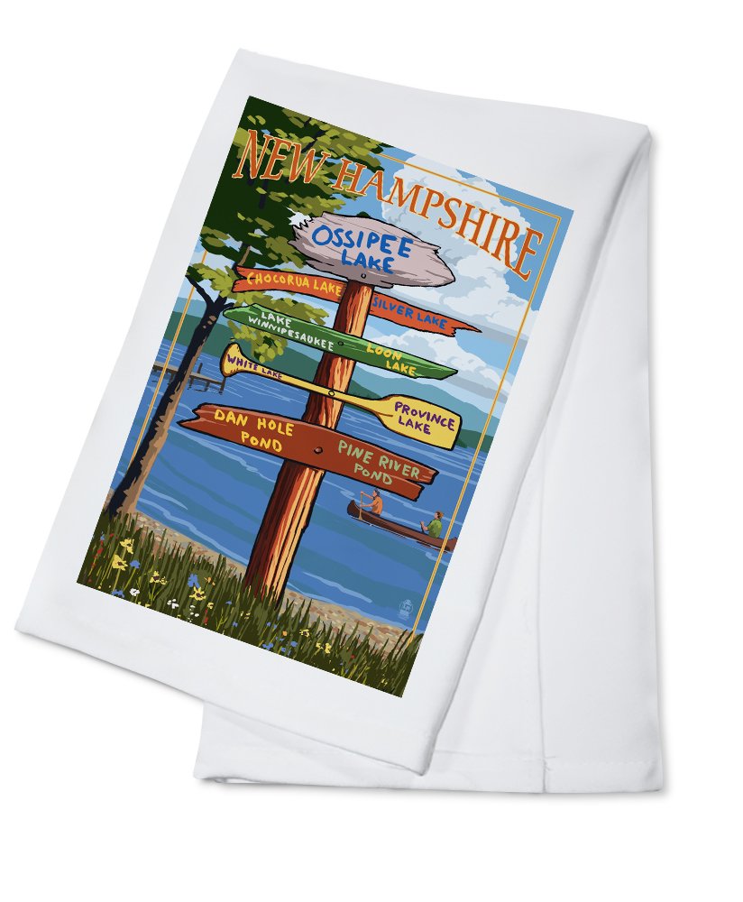 Ossipee Lake New Hampshire Canoe Scene Tea Towel - 100% Cotton Decorative Hand Towel for Kitchen, Bathroom & Home Decor | Perfect for Dish Drying, Gift Giving & Cabin Decor