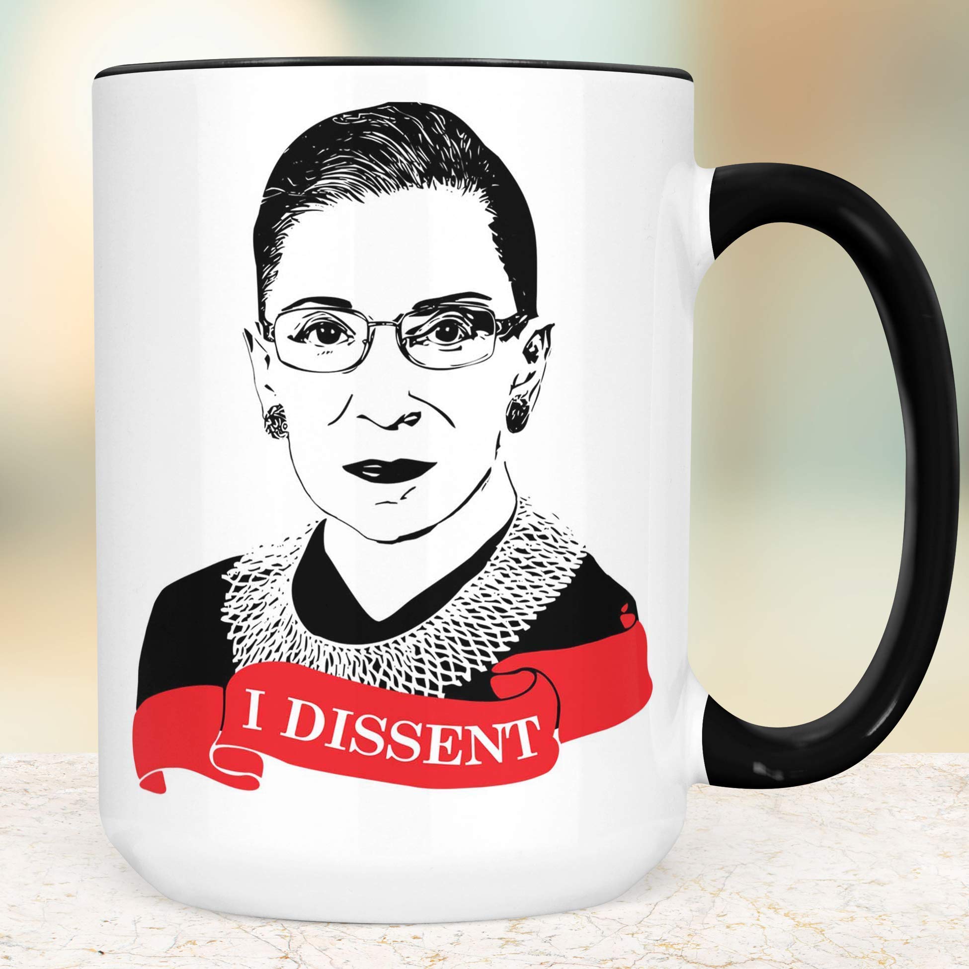 Ruth Bader Ginsburg I Dissent Coffee Mug - 11oz Ceramic Cup with Microwave & Dishwasher Safe - Notorious RBG Supreme Court Justice Gift - Perfect for Office, Home & Lawyer Appreciation Gifts