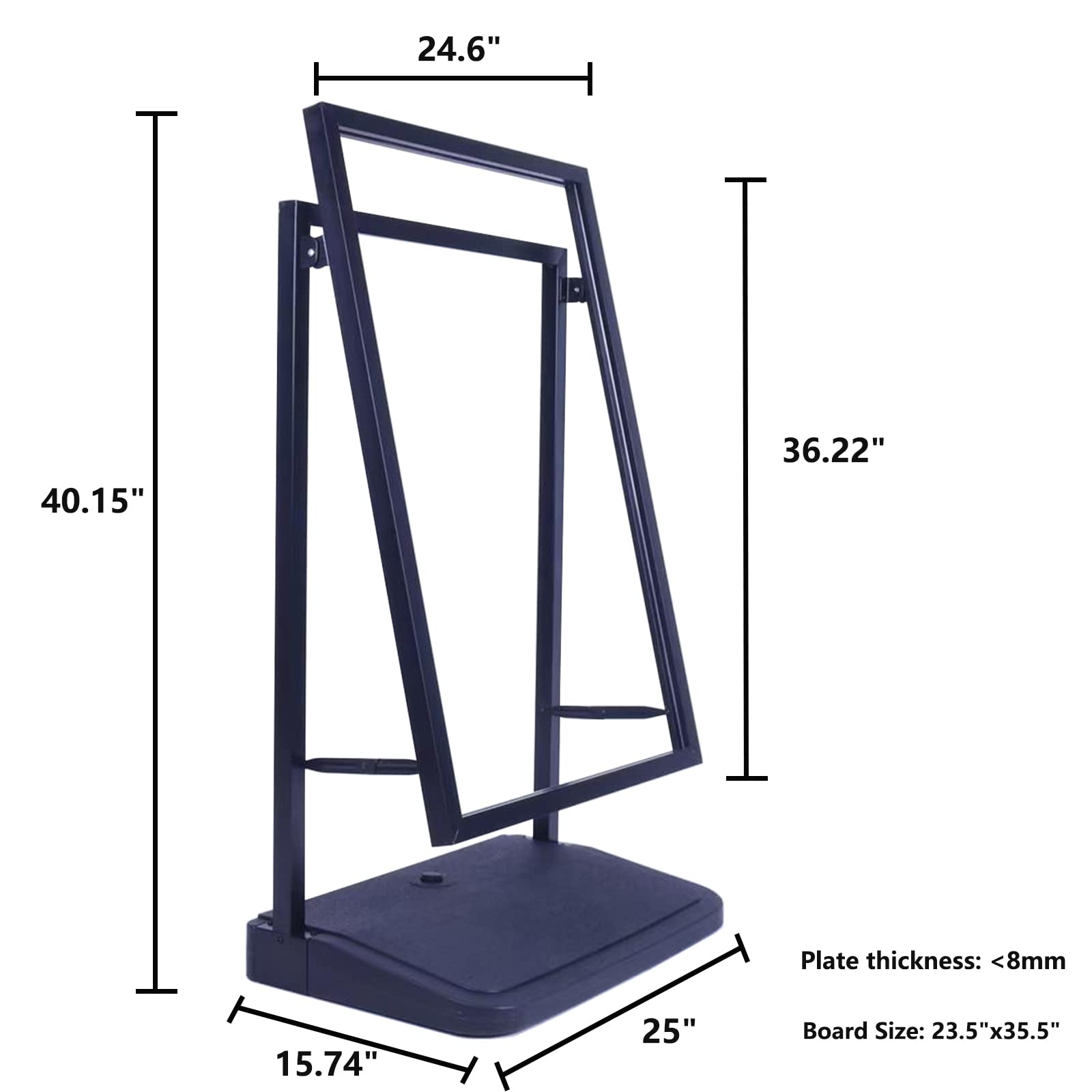 Heavy-Duty 23.5x35.5 Inch Sidewalk Poster Frame Stand with Wheels - Outdoor/Indoor Sign Display for Advertising, Events & Store Promotions
