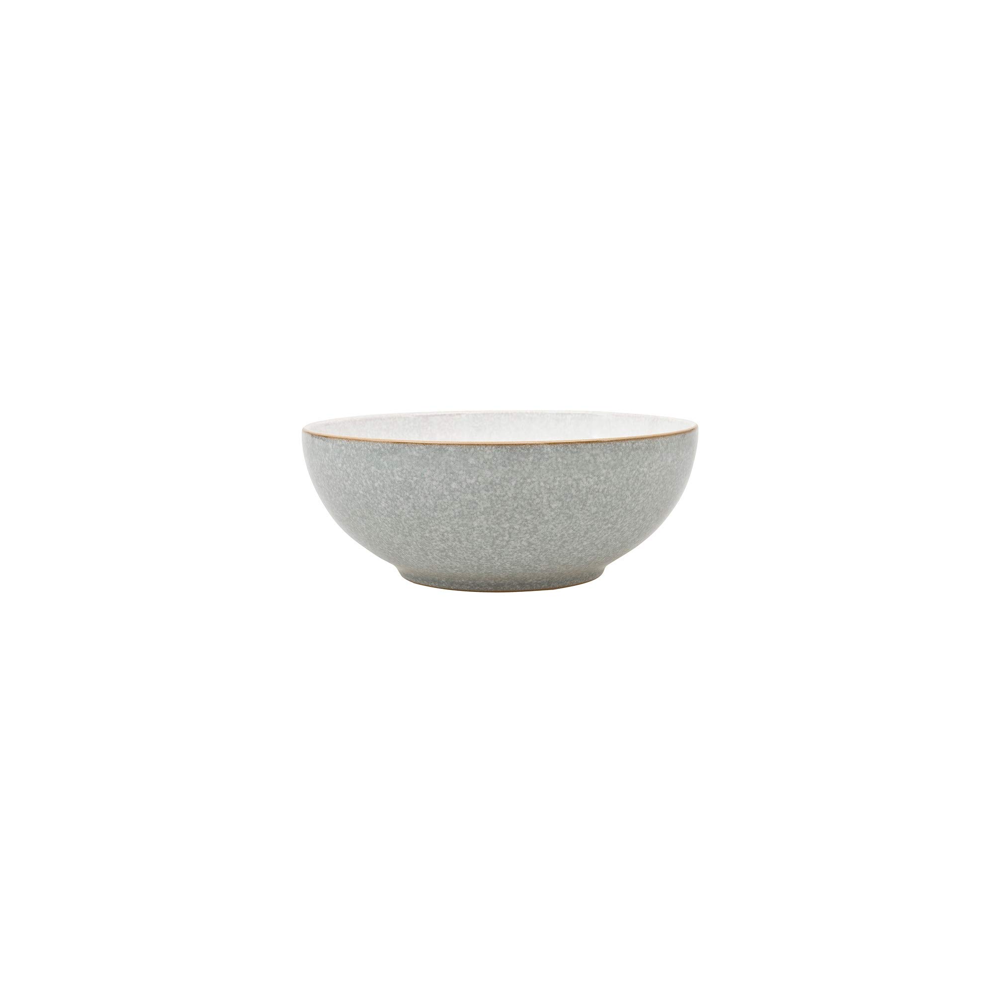 Denby Elements Light Grey Cereal Bowls Set of 4 - 17cm (820ml) Microwave & Dishwasher Safe Stoneware - Crack Resistant Ceramic Tableware for Breakfast, Soup, Salad - Perfect for Home, Restaurant & Daily Use
