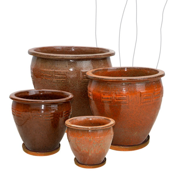 Aztec Planter Jaffa - Handmade Ceramic Flower Pot for Succulents, Cacti & Indoor Plants | Boho Home Decor for Living Room, Office & Garden