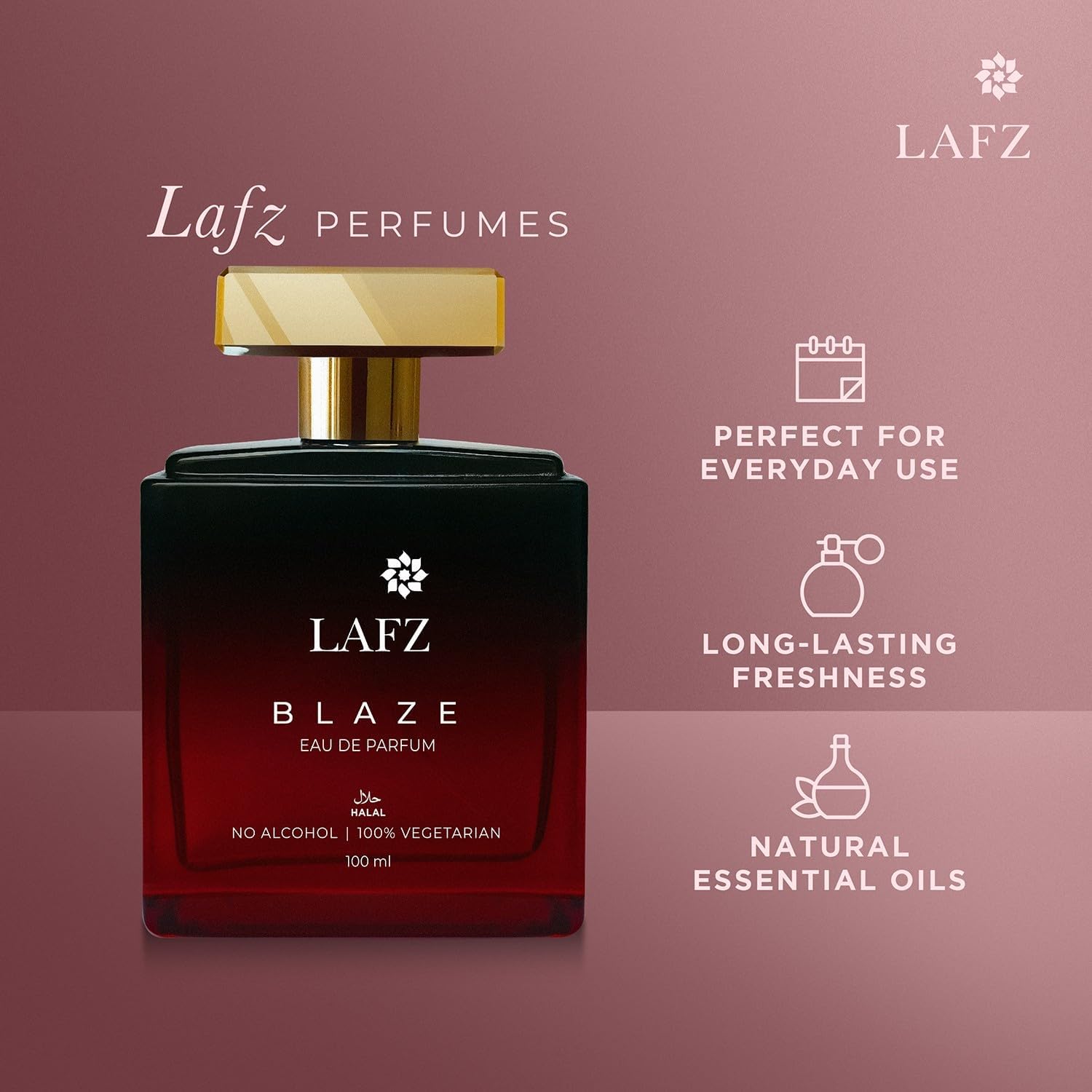 Blaze Eau De Parfum for Women & Men - 100ml Luxury Long Lasting Fragrance - Perfect for Date Night, Special Occasions & Everyday Wear