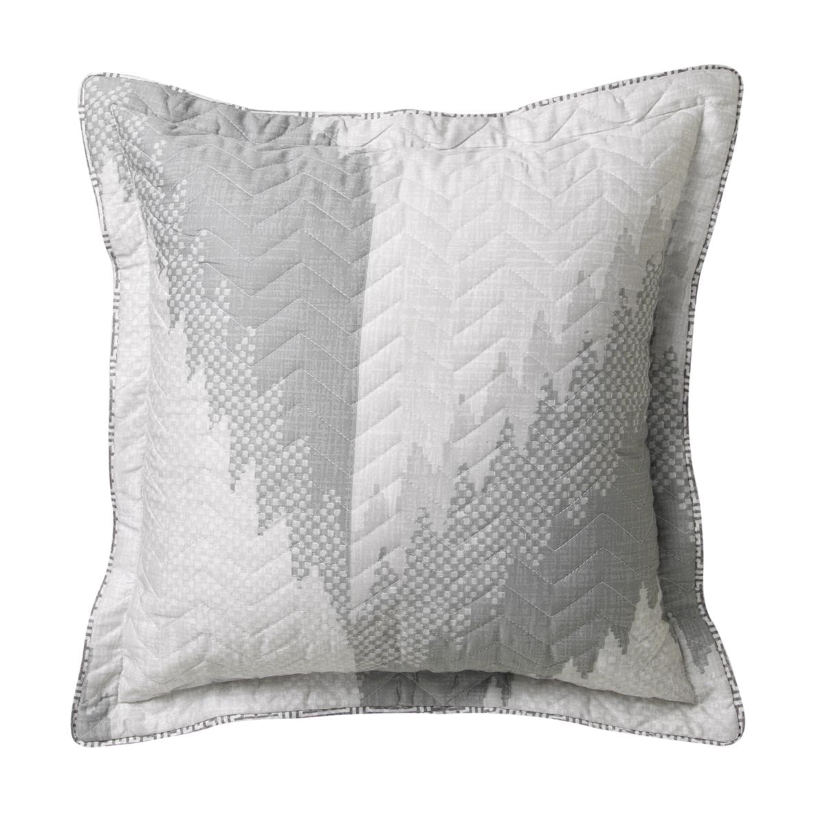 Flamestitch Silver Square Cushion (Filled) by Florence Broadhurst - Stylish Home Decor for Living Room Sofa & Bed