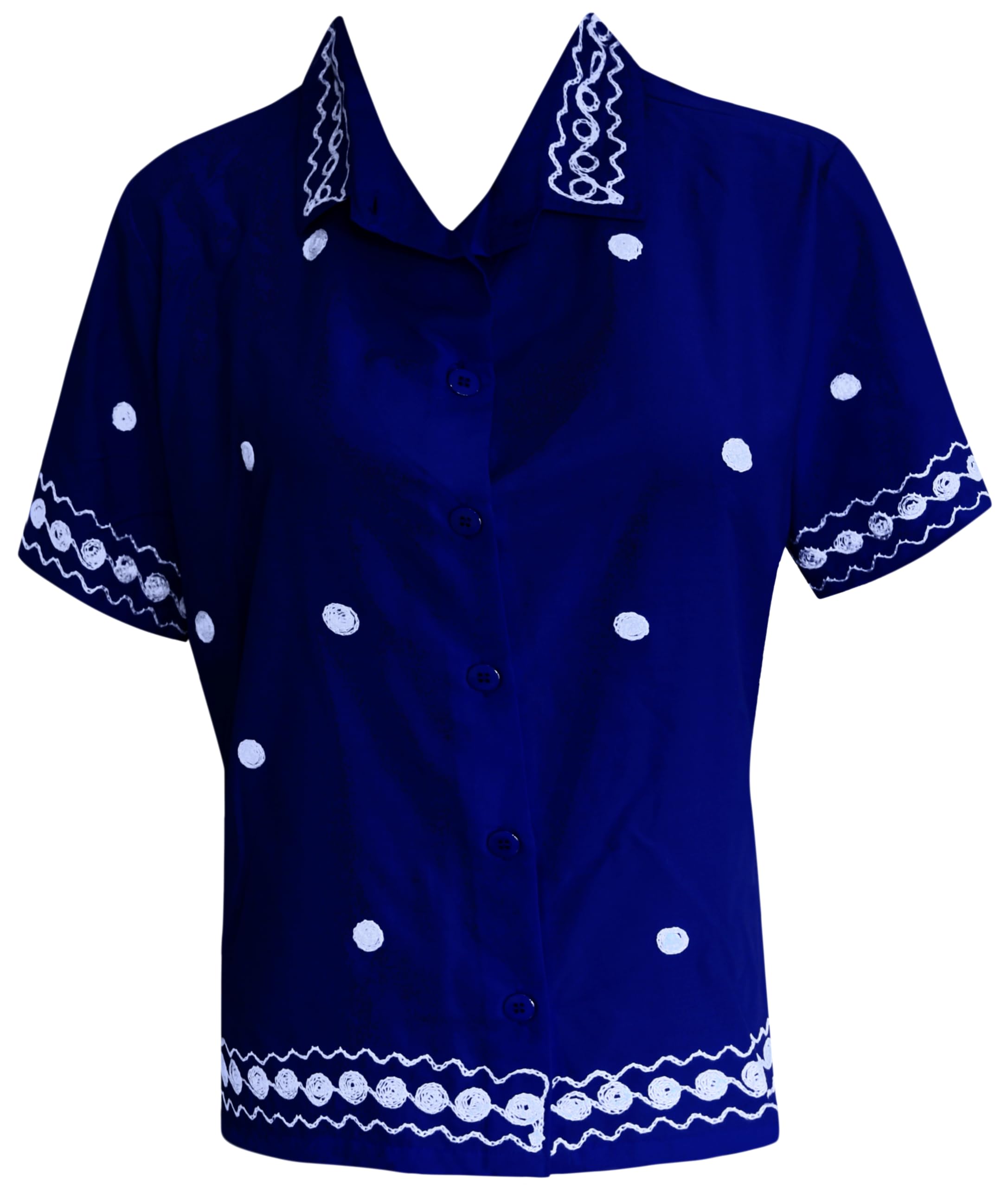LA LEELA Women's Short Sleeve Hawaiian Shirt - Floral Print Vacation Blouse for Beach, Summer & Tropical Outfits