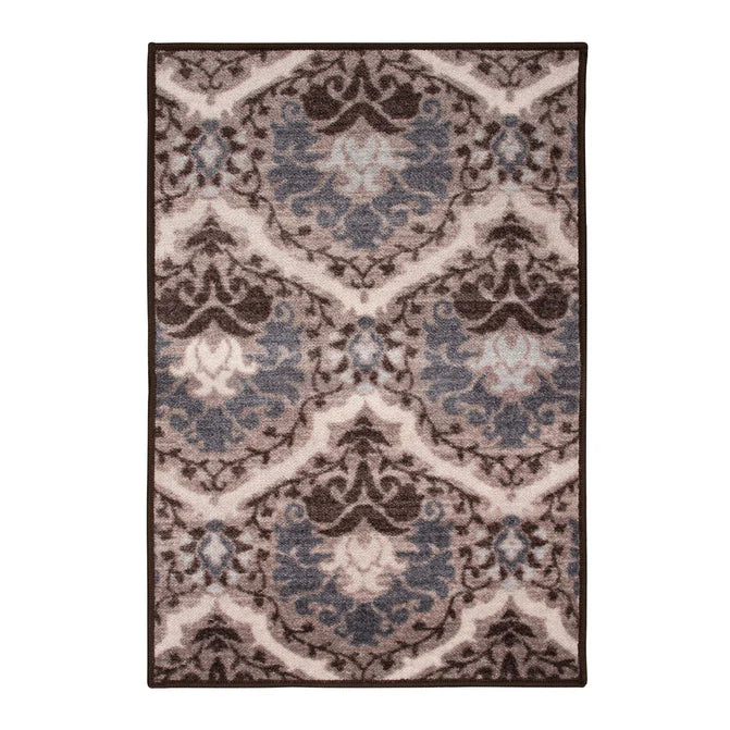 Chloe Floral Damask Non-Slip Washable Indoor Area Rug - Soft Living Room Carpet, Bedroom Runner for Home Decor