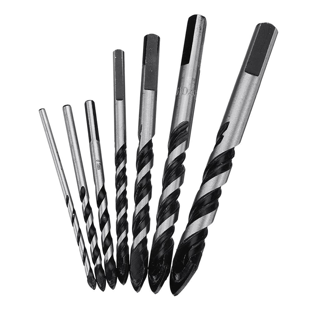 3/4/5/6/8/10/12mm Triangle Drill Bit Set for Concrete, Glass, Marble - Professional Woodworking & Carpentry Reamer Tools - Perfect for DIY Projects, Home Renovation & Crafting