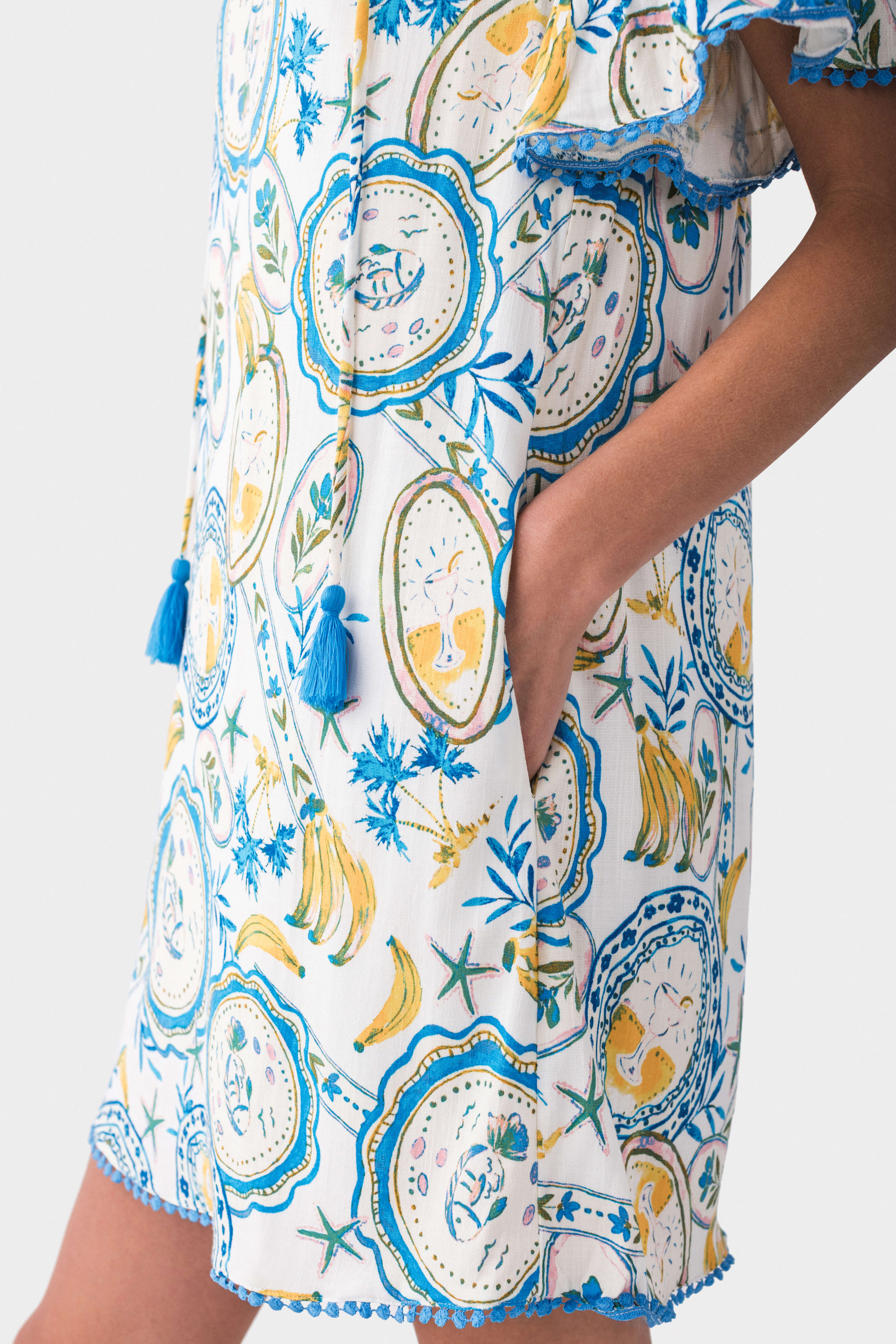 Sugarlips Harvest Island Darcie Ruffle A-Line Mini Dress | Floral Summer Party Dress for Women | Perfect for Beach Weddings, Date Nights & Cocktail Parties