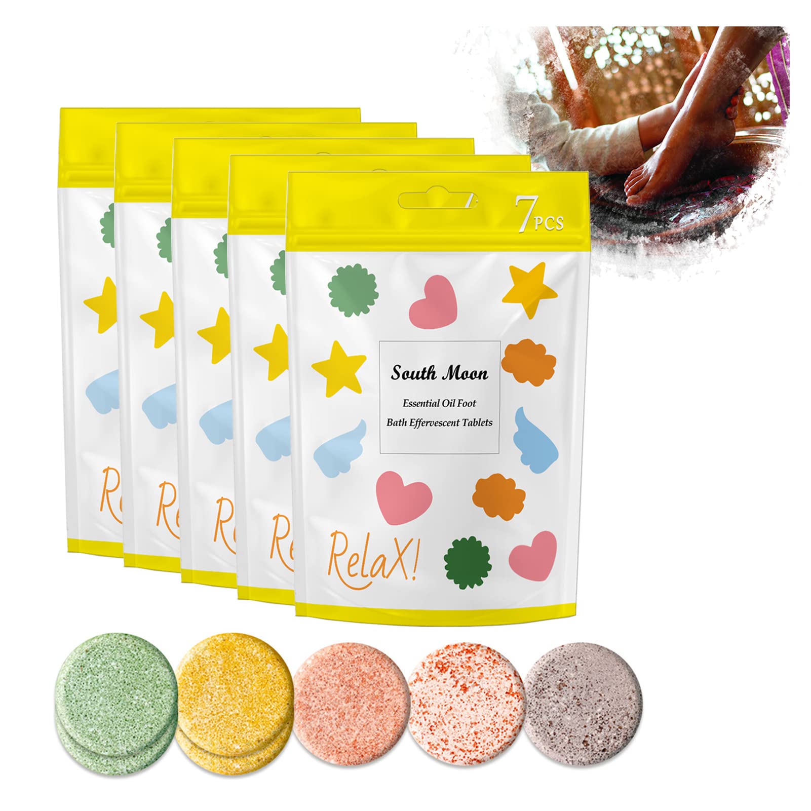 NatureShape Essential Oil Foot Bath Effervescent Tablets - 35 Pcs for Relaxing Foot Spa, Massage & Detox | Aromatherapy Foot Soak for Stress Relief, Cracked Heels & Tired Feet - Perfect for Home Spa, Pedicure & Self-Care Routine