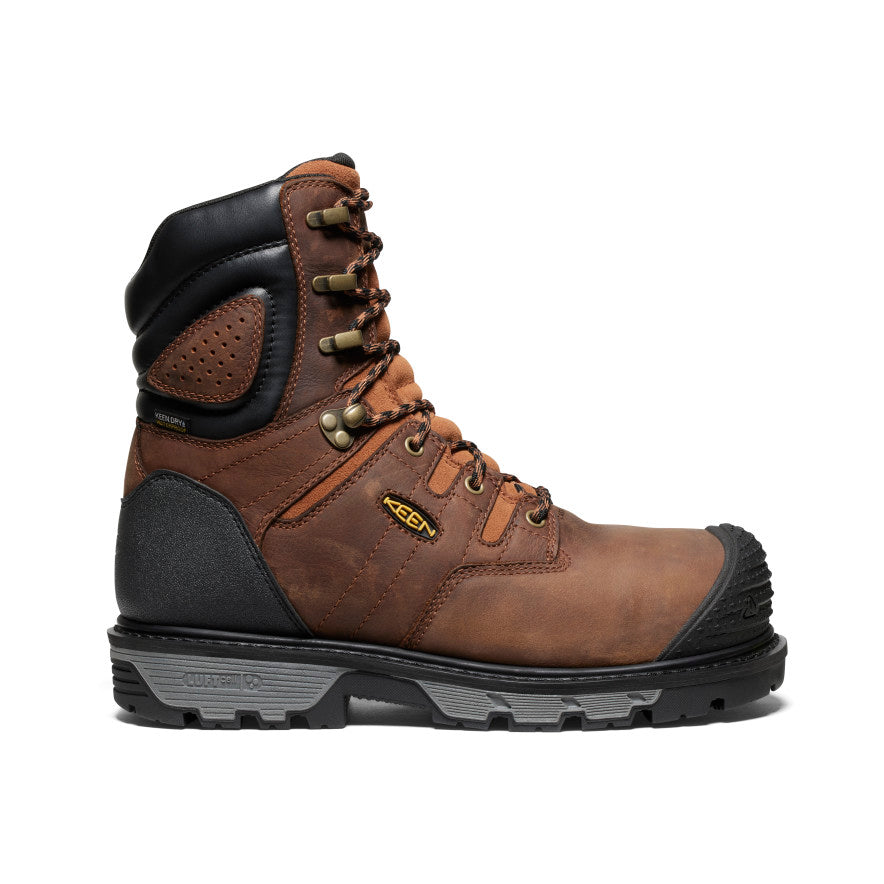 Men's Camden 8 Insulated Waterproof Work Boot with Carbon Toe - Leather Brown/Black - Durable Winter & Construction Footwear for Outdoor Work & Hiking