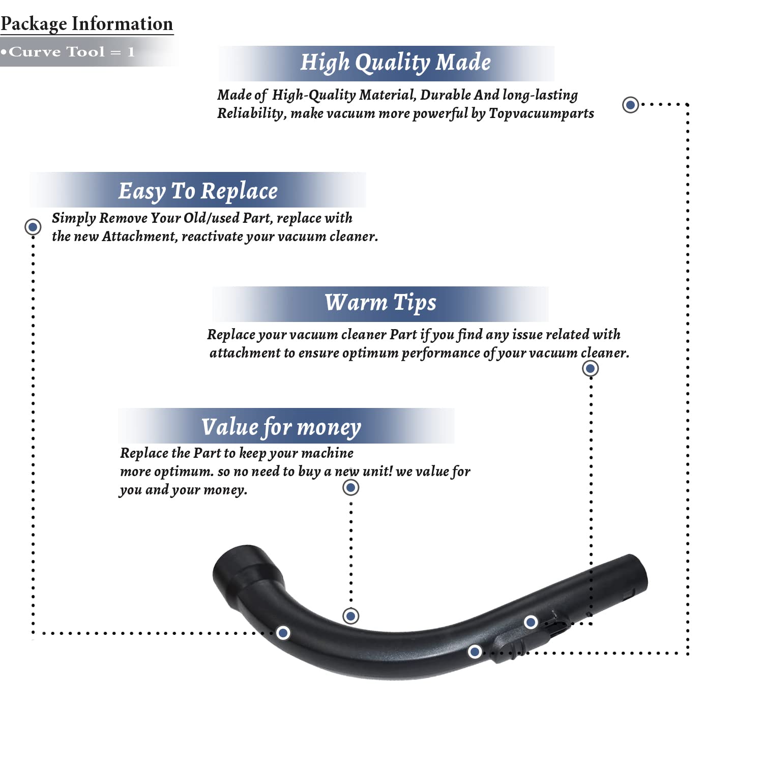 Miele Vacuum Hose Wand - Compatible with C2, C3, S8 Models for Carpet & Floor Cleaning