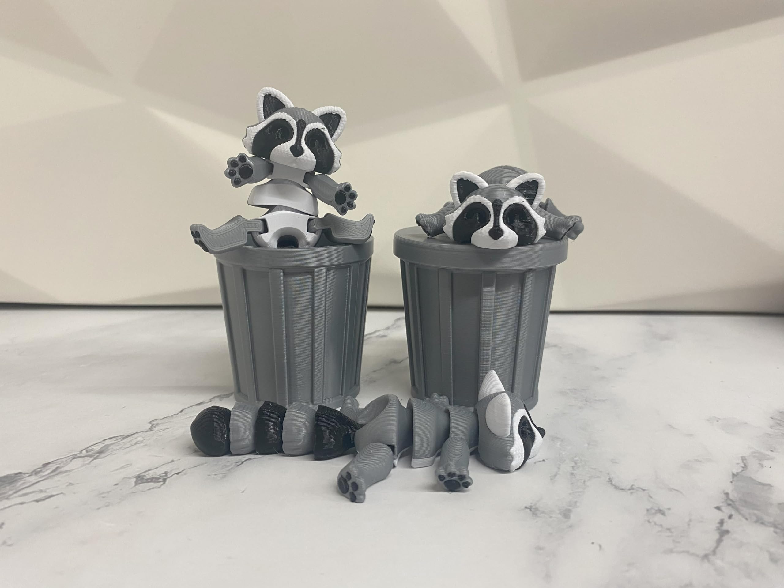 Flexi Trash Pets with Trash Can - Eco-Friendly Raccoon Shaped Pet Waste Disposal - Made in USA - Perfect for Home, Office & Outdoor Use