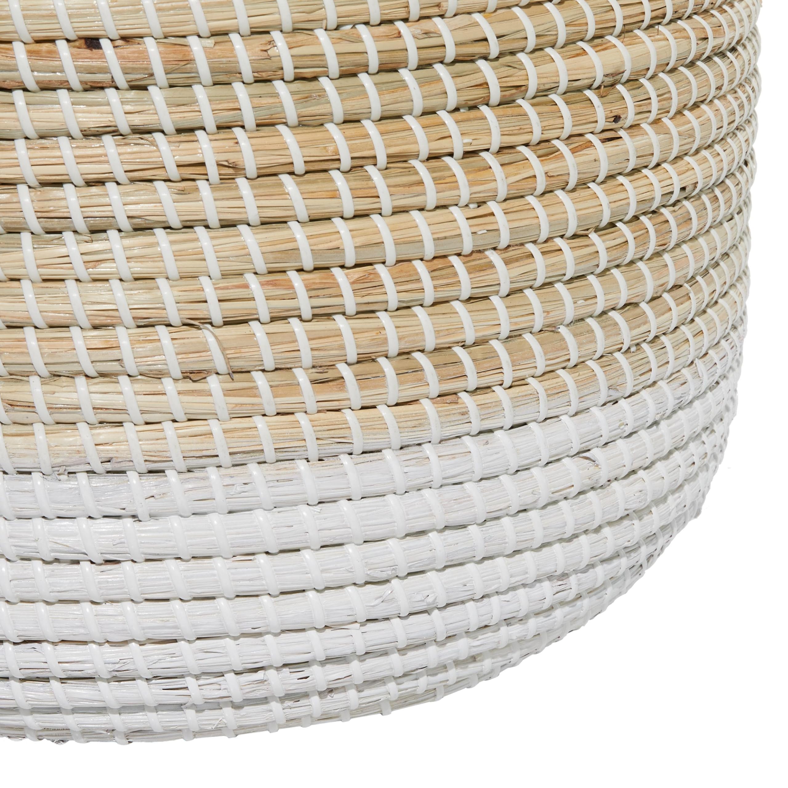 Deco 79 Handmade Seagrass Storage Basket Set of 2 - 18