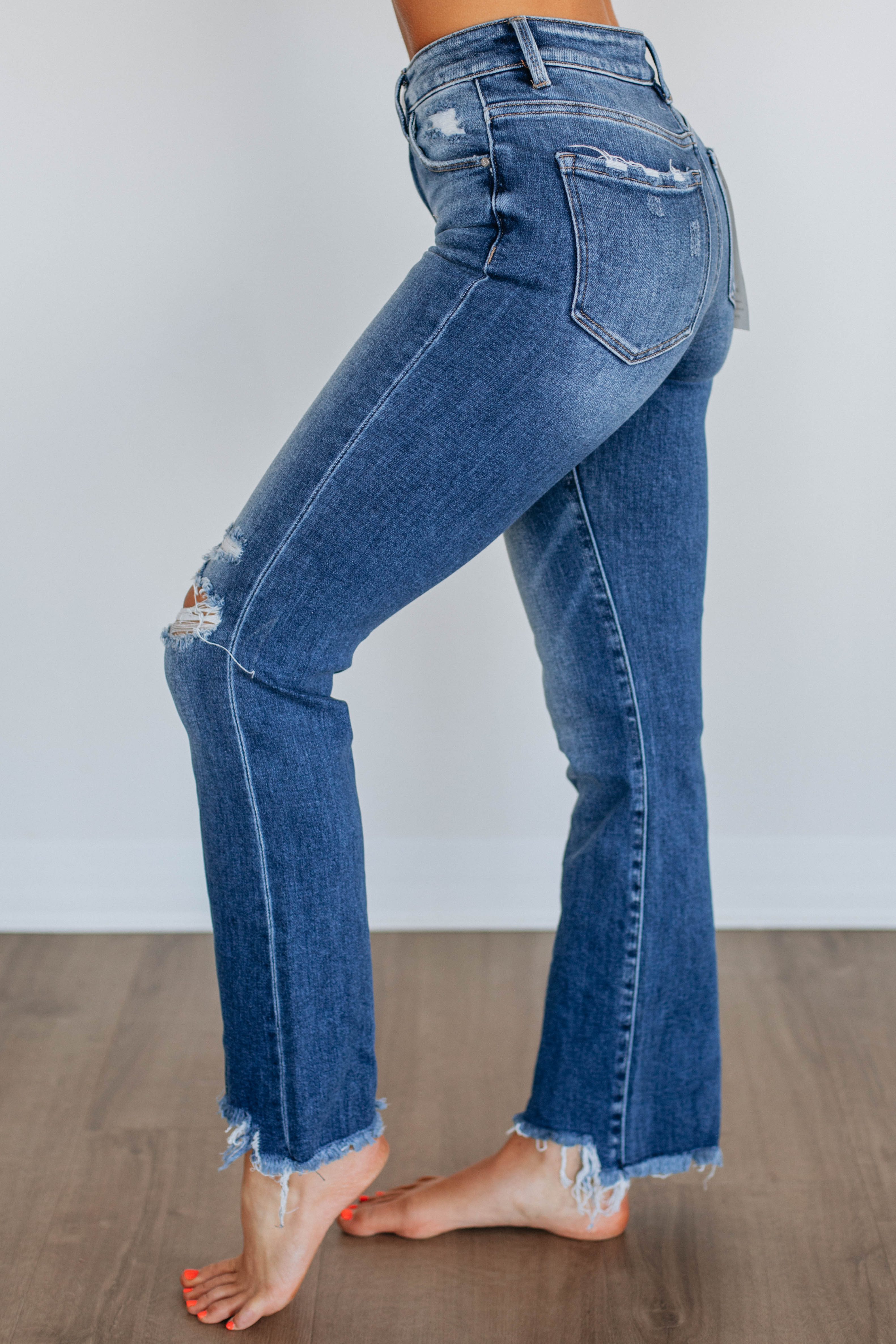 Carmen Risen Women's High Waist Stretch Denim Jeans - Comfortable Slim Fit for Casual Wear & Everyday Outfits