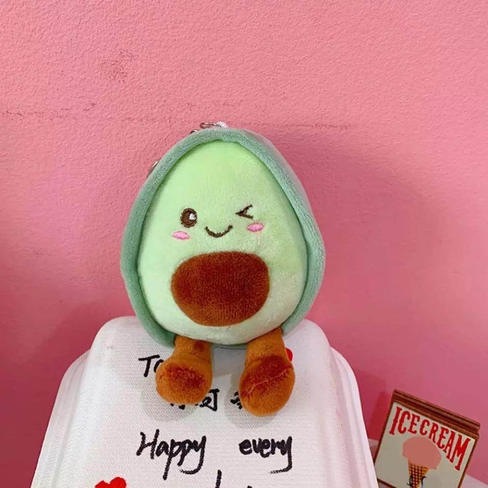 Cute Avocado Plush Keychain - Kawaii Soft Plushie Keyring for Backpacks, Bags & Gifts - Adorable PocketPit Avocado Toy for Kids & Adults