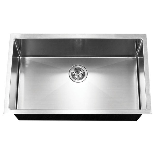 Hamat AXI 3218S 10mm Radius Undermount Large Single Bowl Stainless Steel Kitchen Sink - Perfect for Modern Farmhouse & Commercial Kitchens