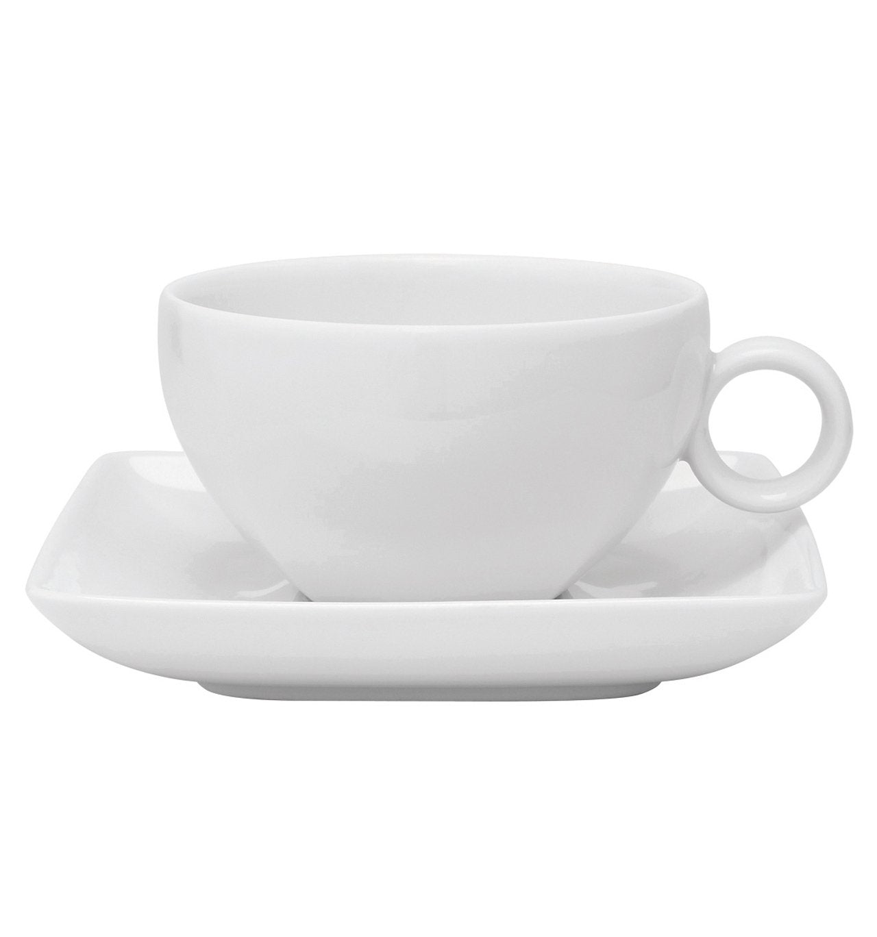 Premium White Tea Cup and Saucer Set of 6 - Elegant Porcelain Coffee Cups for Afternoon Tea, Bridal Shower, or Restaurant Use
