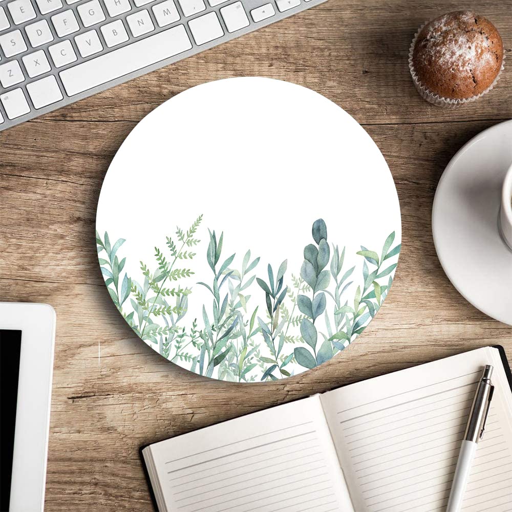 Premium Round Gaming Mouse Pad - Soft Green Grass Design with Non-Slip Rubber Base | Washable Lycra Cloth Surface | Perfect for Wireless Mice & Office Work | Ideal for Gamers, Graphic Designers & Home Office Use