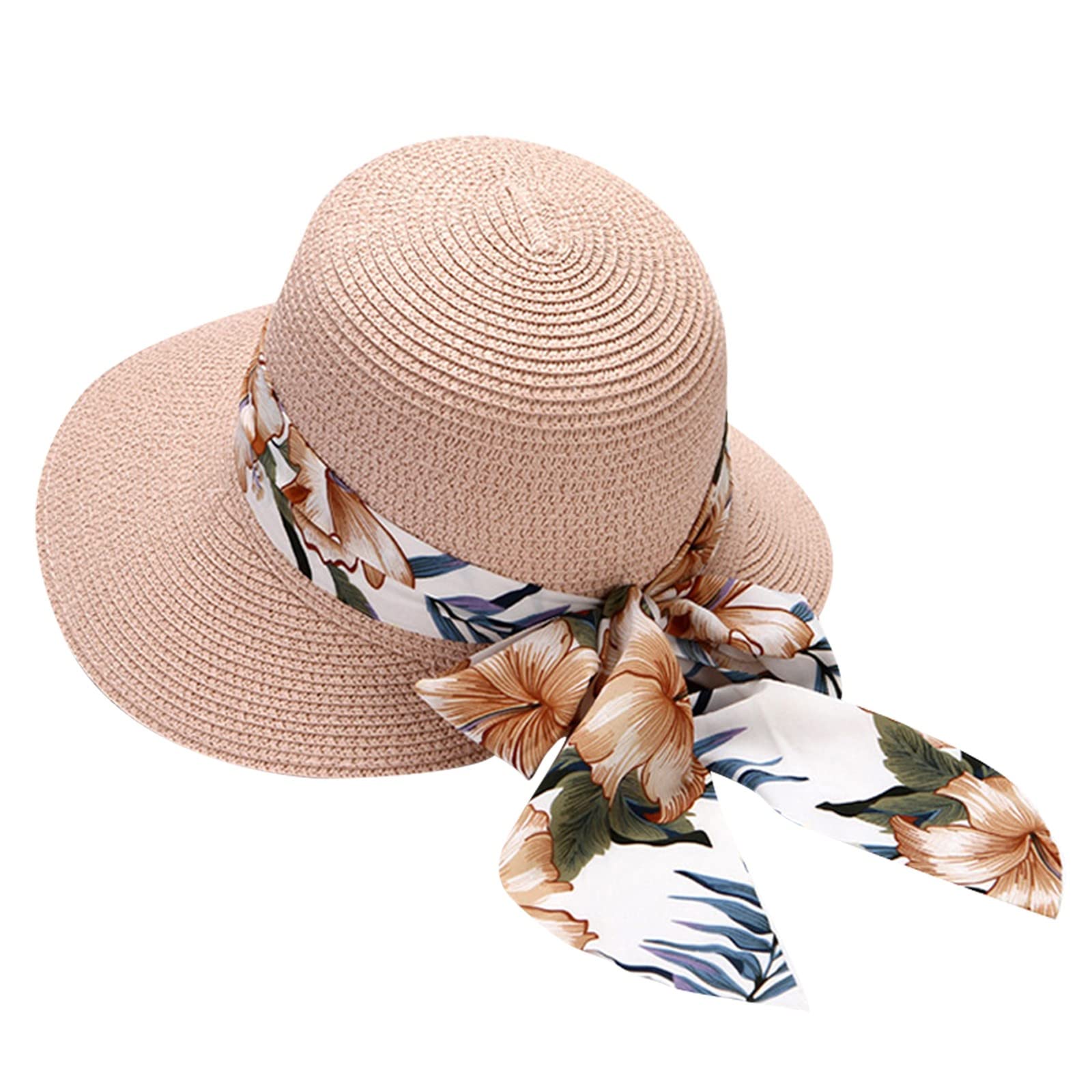 UPF 50+ Floppy Wide Brim Straw Sun Hat for Women - Foldable & Rollable Beach Hat with Sun Protection - Perfect for Summer Vacations, Pool Parties, and Outdoor Activities