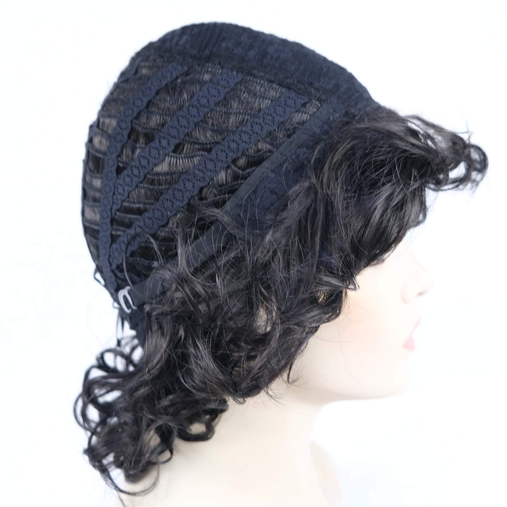 Aimole Short Curly Synthetic Wigs for Women - Heat Resistant Full Capless Wig - 2 Natural Black Colors - Perfect for Cosplay, Halloween, Daily Fashion & Special Occasions