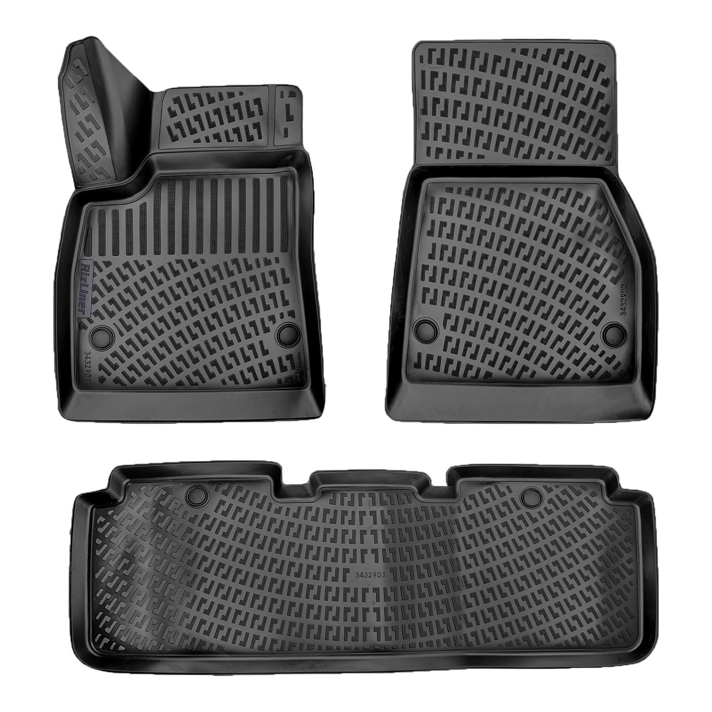 Premium 3D All-Weather Floor Mats for Tesla Model S 2015-2019 - Custom Fit TPE Car Mats with Non-Slip Design | Laser Measured Front & Rear Seat Protection | Perfect for Daily Commute, Road Trips & Winter Driving (Black)
