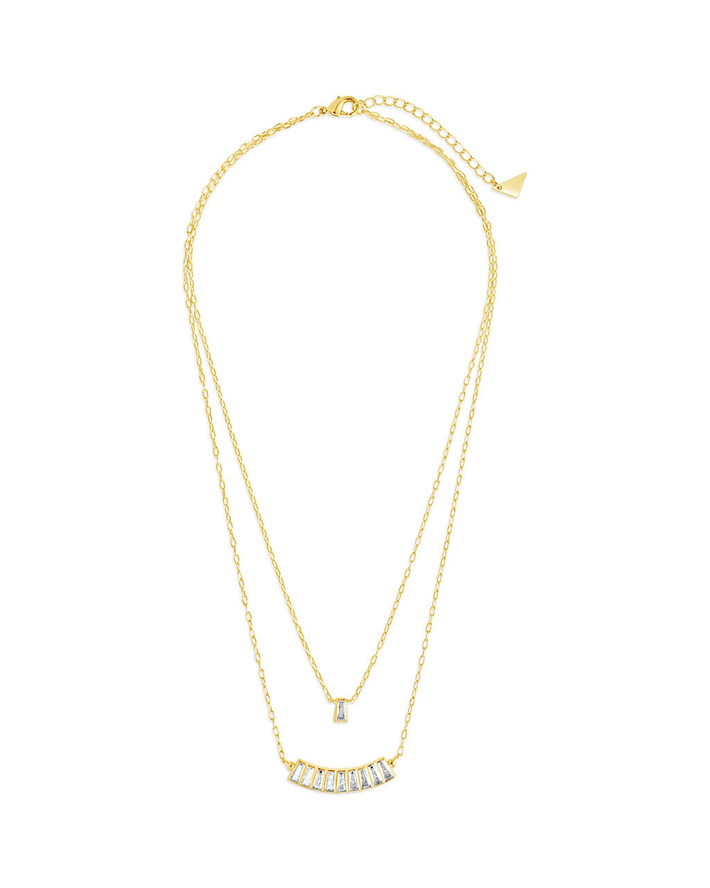 Lillian CZ Row & Charm Layered Necklace - Elegant Cubic Zirconia Layered Necklace for Women - Perfect for Date Night, Wedding & Special Occasions