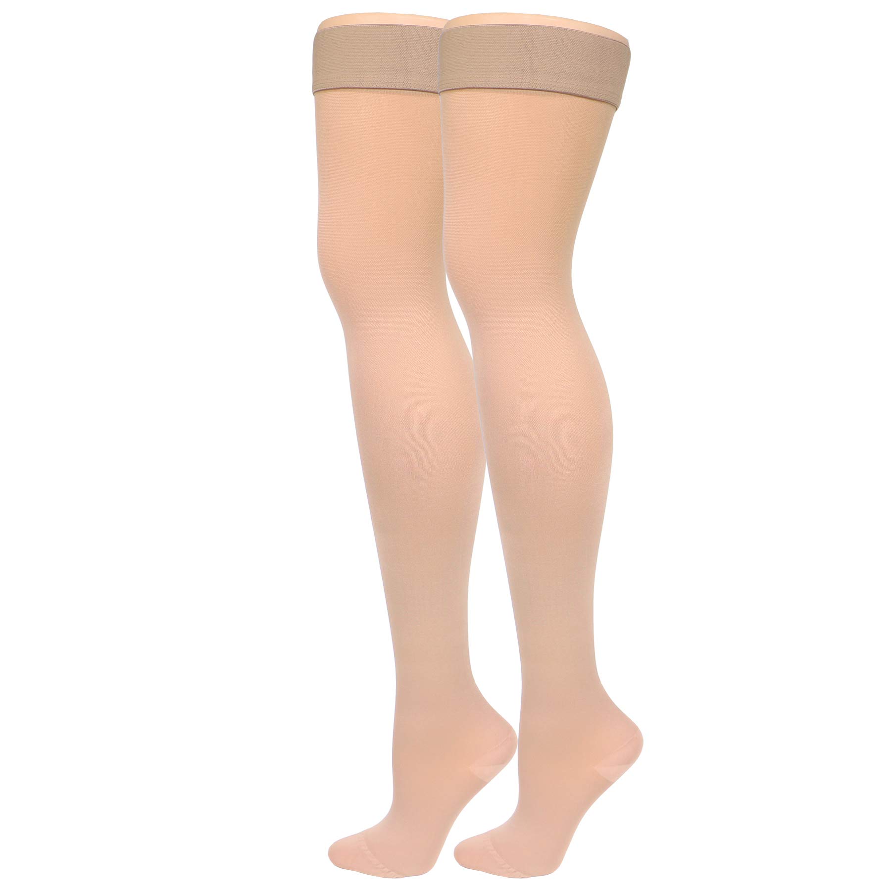 Truform Women's Open Toe Thigh High Compression Stockings - 20-30mmHg Medical Grade Support for Varicose Veins, Swelling & Travel - Perfect for Nurses, Pregnant Women & Long Flights