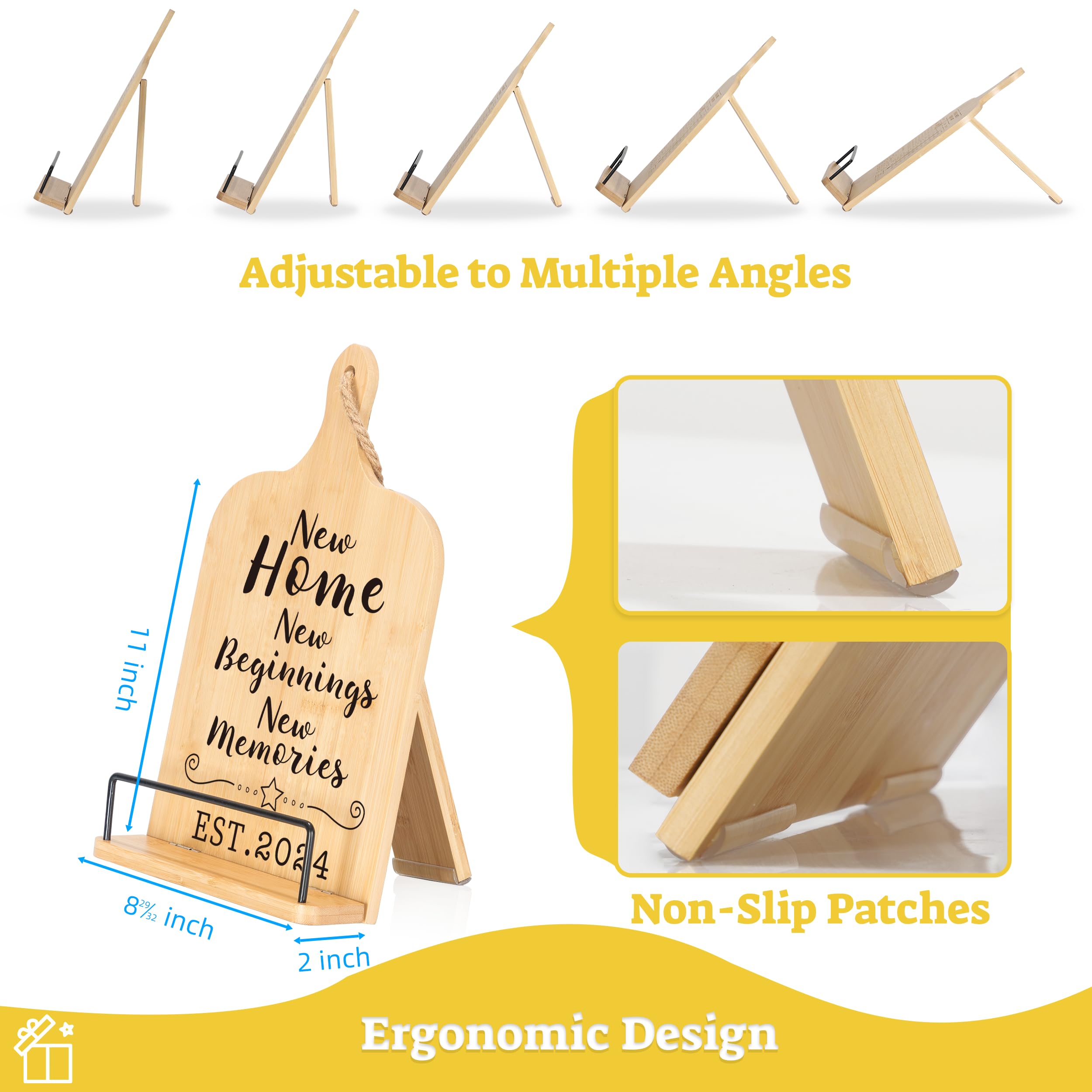 New Home Gift Cookbook Stand - Perfect Housewarming & Kitchen Gift for Women - Ideal for Cooking & Recipe Display