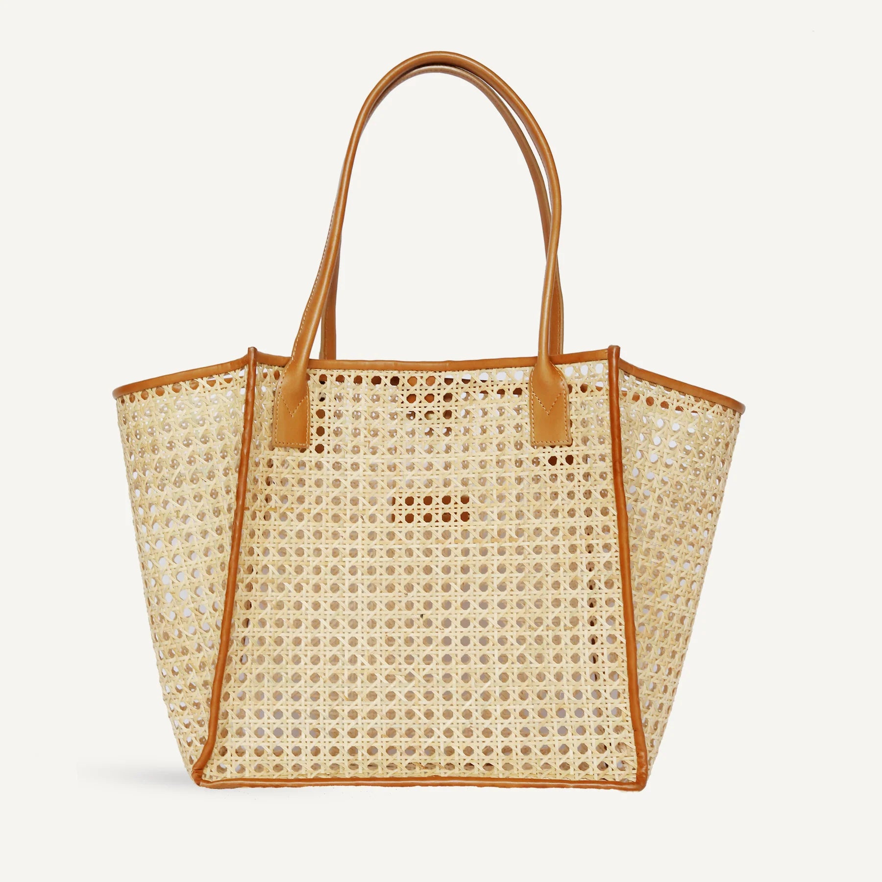 Bembien Rosa Tote Bag - Handwoven Caramel Rattan Tote for Women | Perfect for Beach, Shopping & Everyday Use