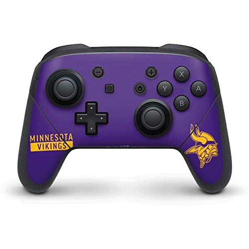 Officially Licensed NFL Minnesota Vikings Purple Gaming Skin for Nintendo Switch Pro Controller - Durable Decal for Enhanced Grip & Style - Perfect for Gaming Enthusiasts & Sports Fans