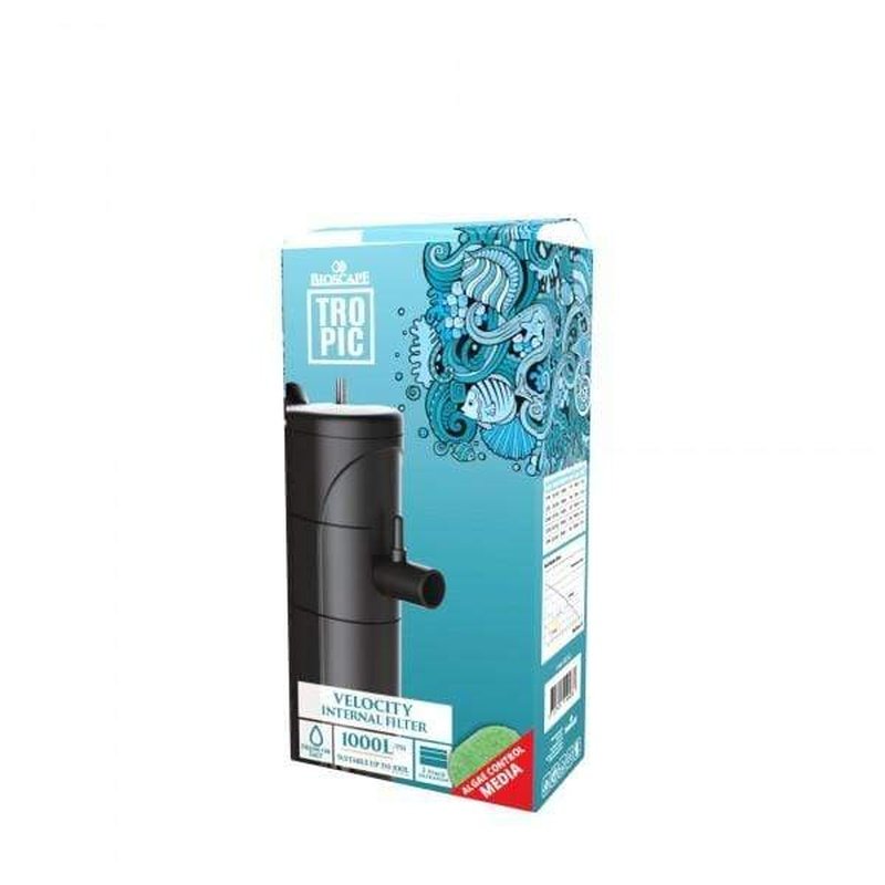 Bioscape Velocity 1000L/hr Internal Aquarium Filter - High Efficiency Water Filtration for Freshwater & Saltwater Fish Tanks, Ideal for 20-50 Gallon Aquariums