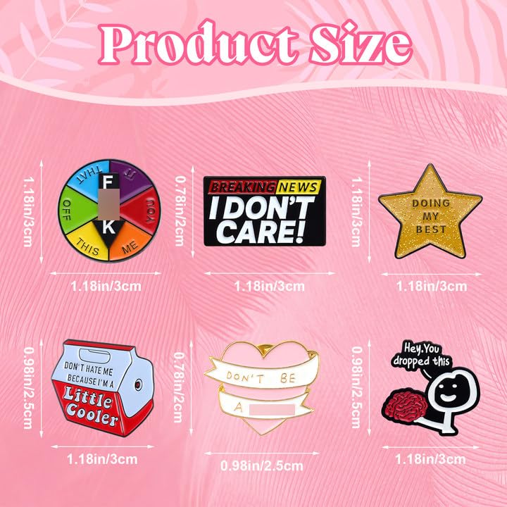 Pibupibu 12 Pack Fun Enamel Pins Set - Cute Cartoon Brooches for Backpacks, Jackets, Hats & Bags | Novelty Mood Pins, Art Accessories & Cool Gifts for Teens, Students & Collectors | Perfect for School, Work, Parties & Everyday Fashion