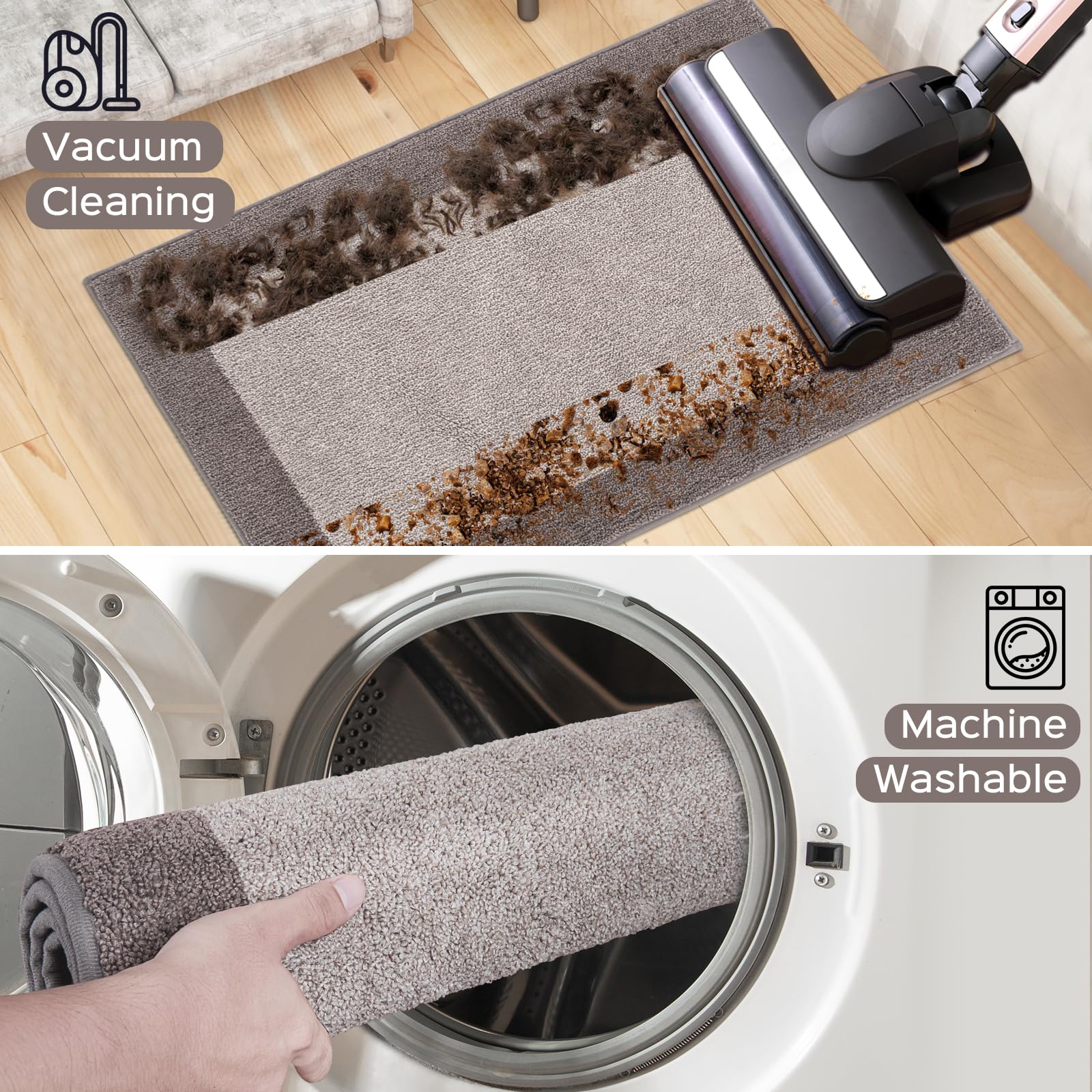 Machine Washable Non-Slip Kitchen Rug 24