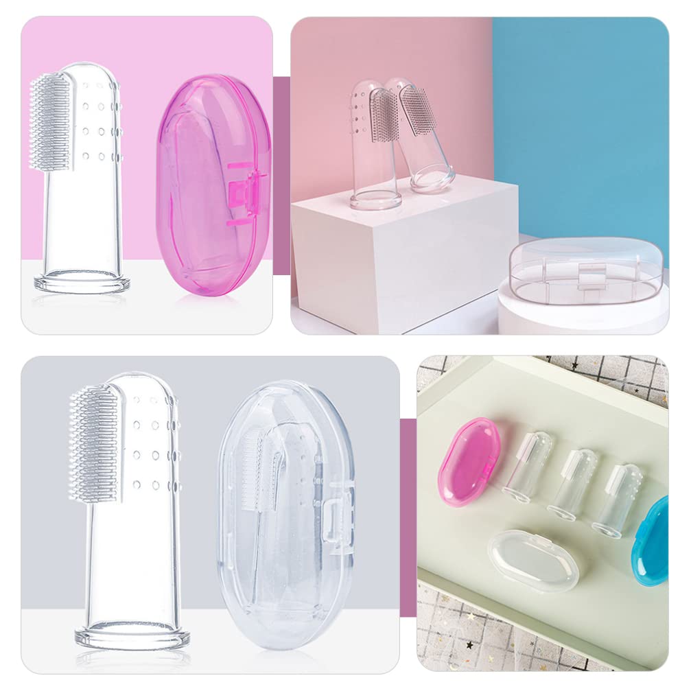9-Piece Baby Finger Toothbrush Set - Soft Bristle Tooth & Tongue Cleaner for Infants & Toddlers - Oral Hygiene Training Brush with Easy-Grip Handle - Perfect for Teething, Early Dental Care & Gentle Cleaning at Home or On-the-Go