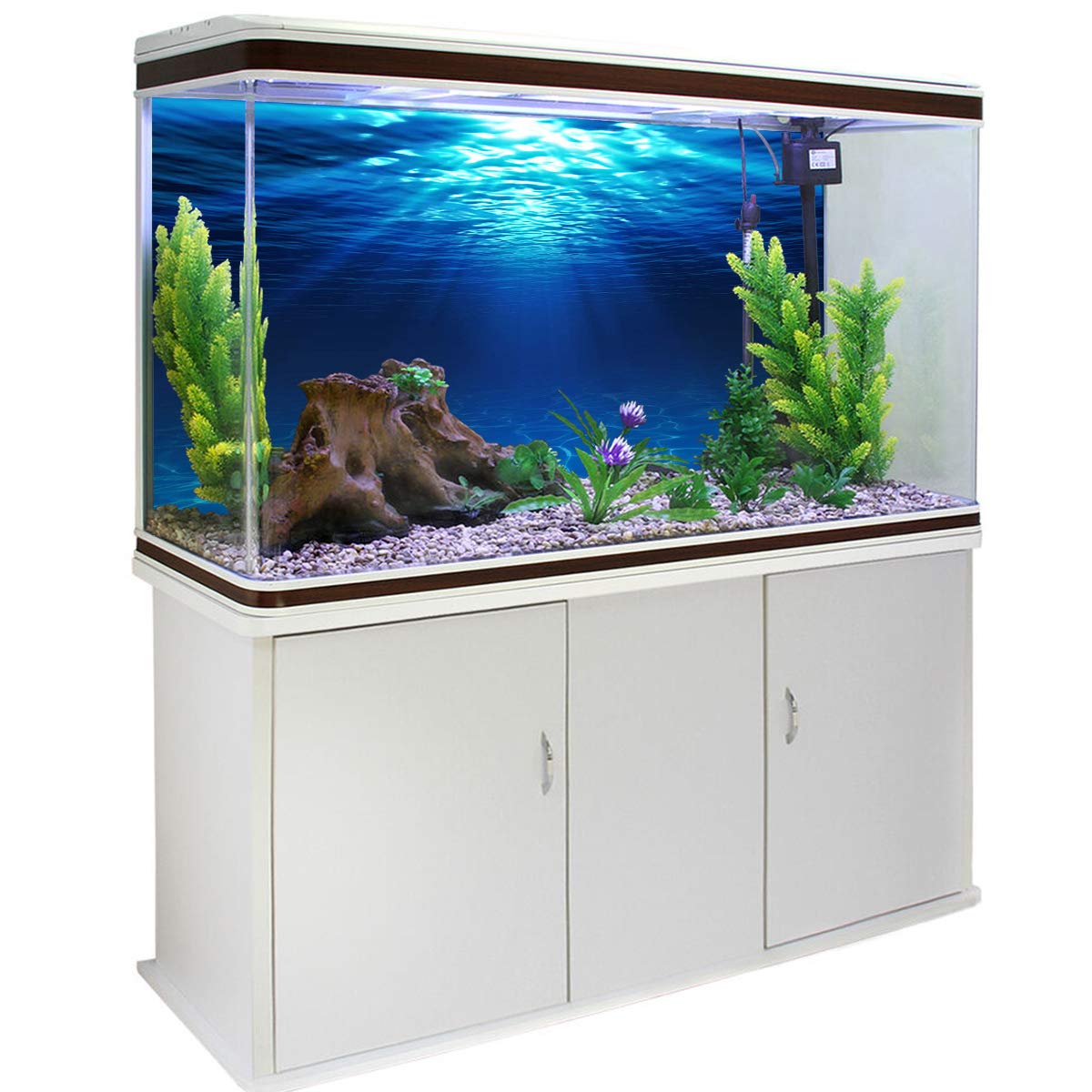 Victories Fish Tank Backdrop - PVC HD Printing Aquarium Wallpaper, Sunlight on Clear Blue Water Background Decor, Cling Decal Sticker for Freshwater & Saltwater Tanks - Perfect for Home, Office, or Pet Store Displays