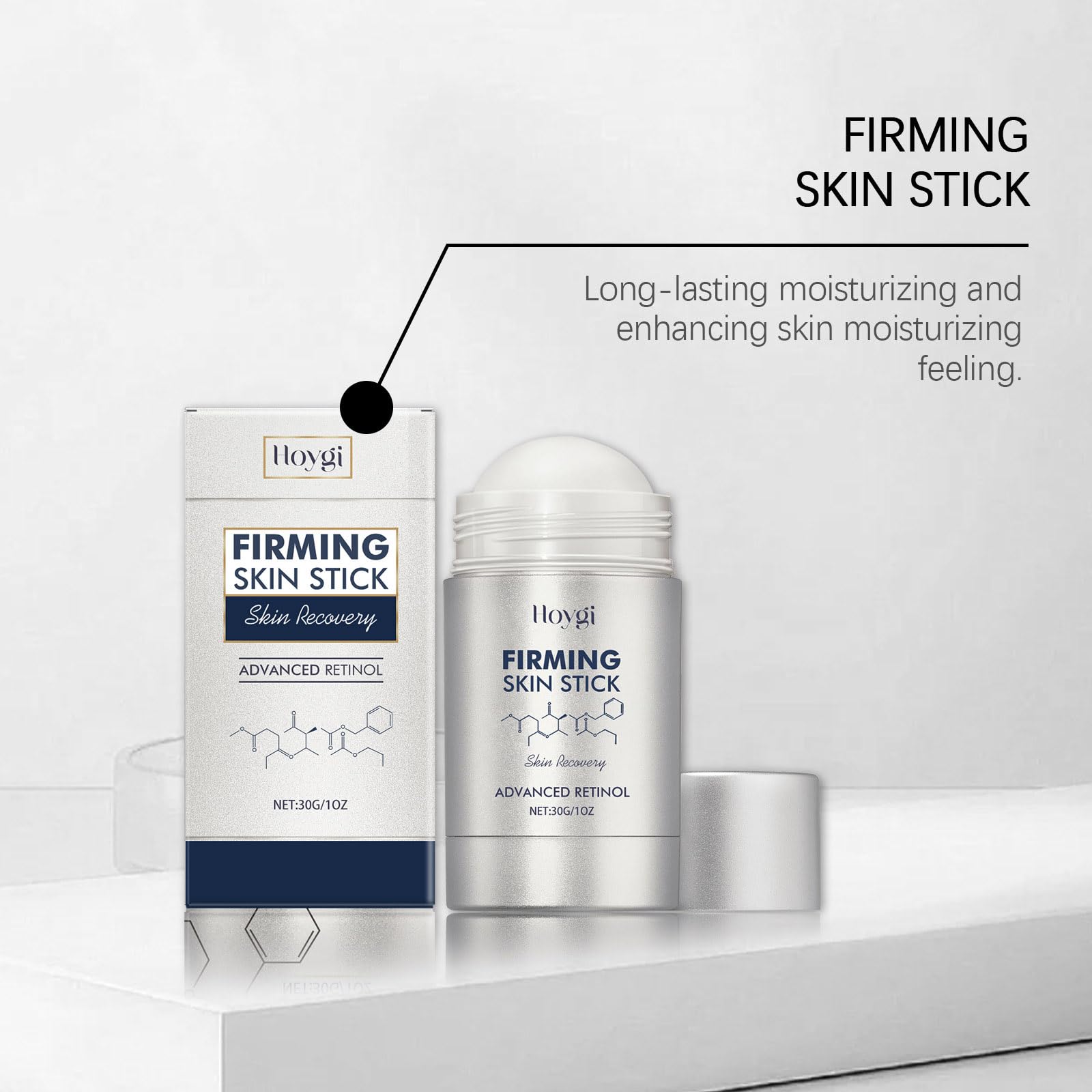 Retinol Firming Serum Stick - Anti-Aging Wrinkle Treatment for Face & Neck | Deep Moisturizing Cream to Tighten Fine Lines & Laugh Lines | Hydrates Dry Skin & Brightens Dullness | Perfect for Night Skincare Routine & Daily Anti-Wrinkle Care
