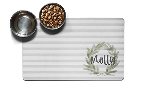 Gray Stripe Floral Wreath