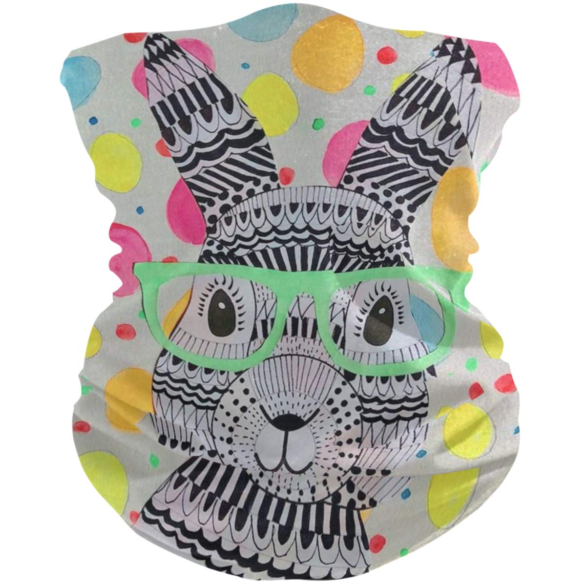 Visesunny Seamless Bandana Neck Gaiter - UV Protection Sports Tube Scarf with Bunny & Eyeglasses Design for Workout, Yoga, Running, Hiking, Riding - Perfect for Outdoor Activities & Fitness Enthusiasts