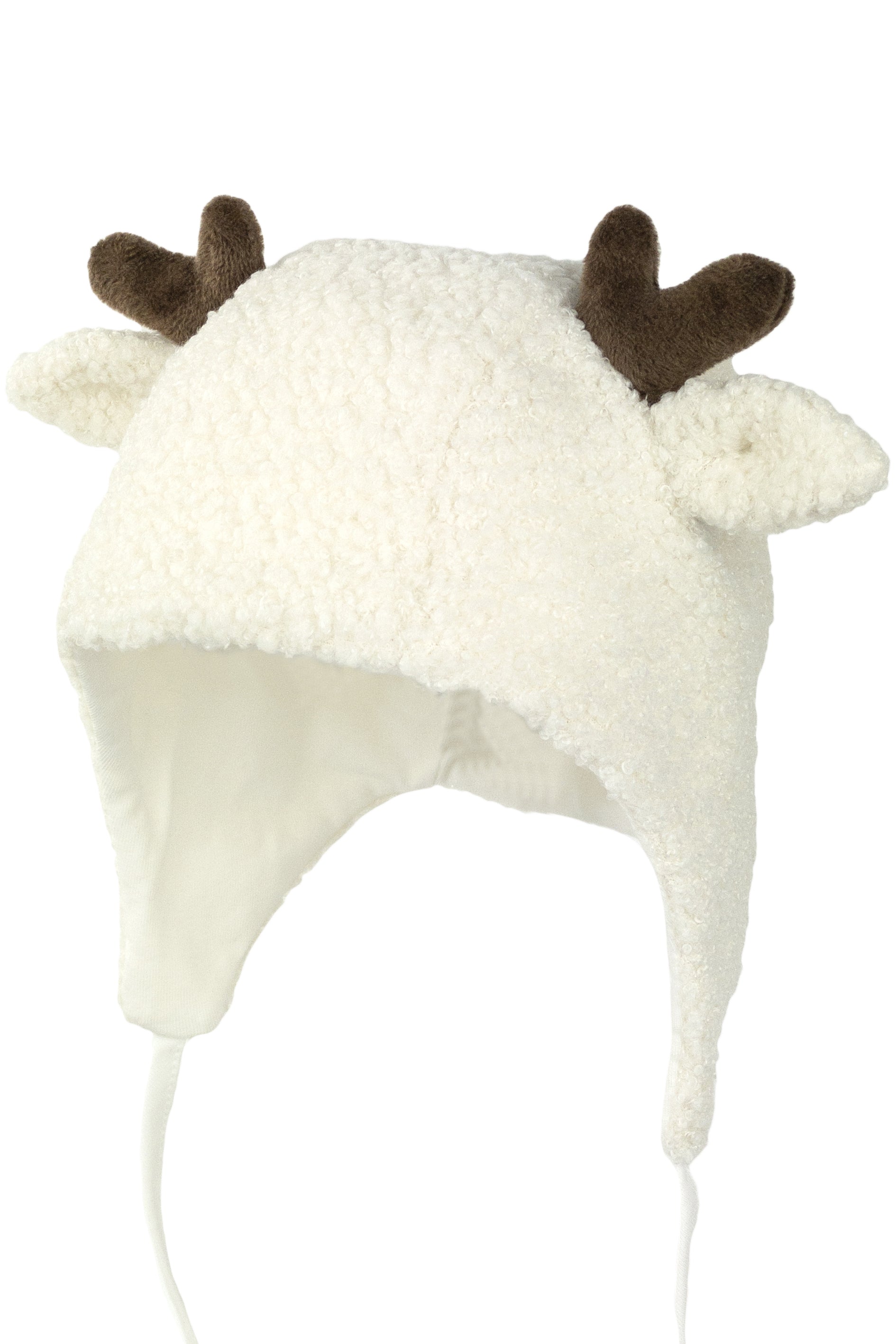 Borg Reindeer Hat - Warm Knitted Christmas Animal Ear Beanie for Women & Men - Perfect for Holiday Parties, Winter Festivals & Cosplay