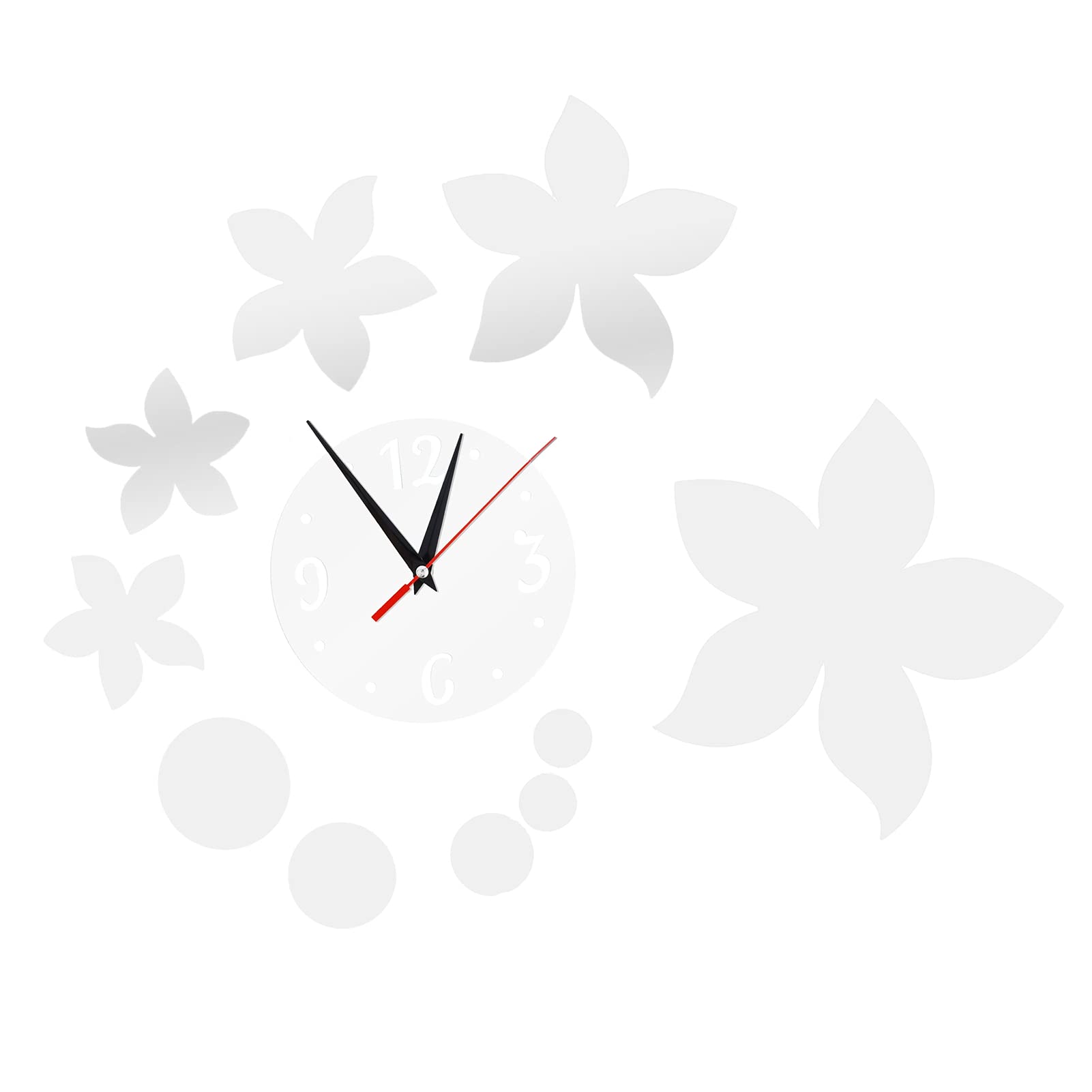 Wosune Silver Flower-Shaped Wall Sticker - Self-Adhesive Decorative Vinyl Wall Art for Bathroom, Bedroom & Living Room - Perfect for Home Decor & Interior Design