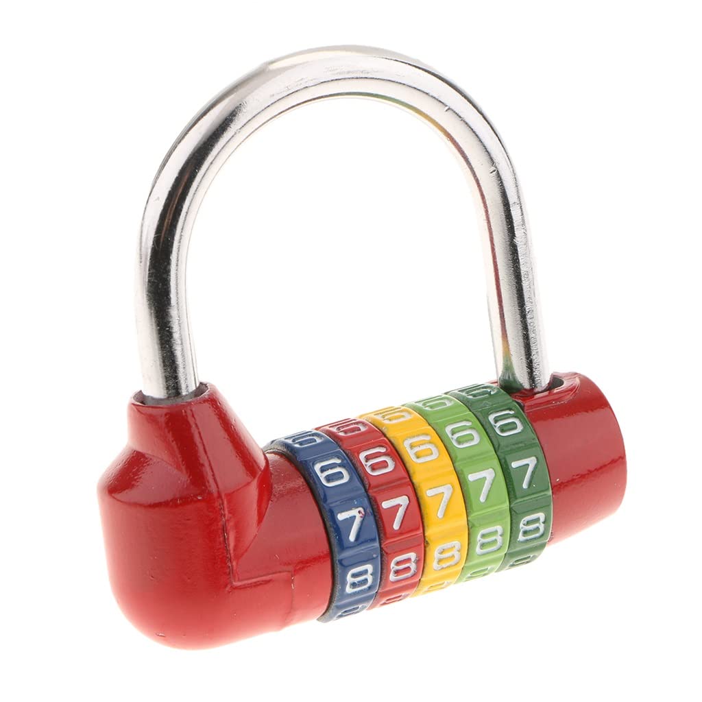 DXMRWJ 5-Digit Combination Padlock - Mini Dial Combo Lock with Number Password Code (Color: C) - Perfect for Lockers, Luggage, Backpacks & School Supplies